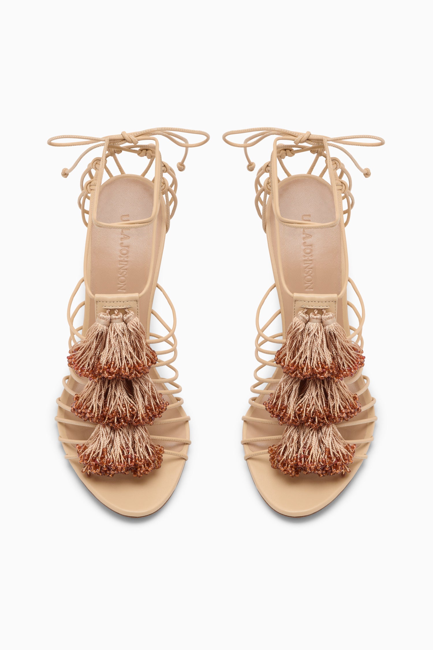 Ulla Johnson Beaded Fringe High Heel Sandal – Sand