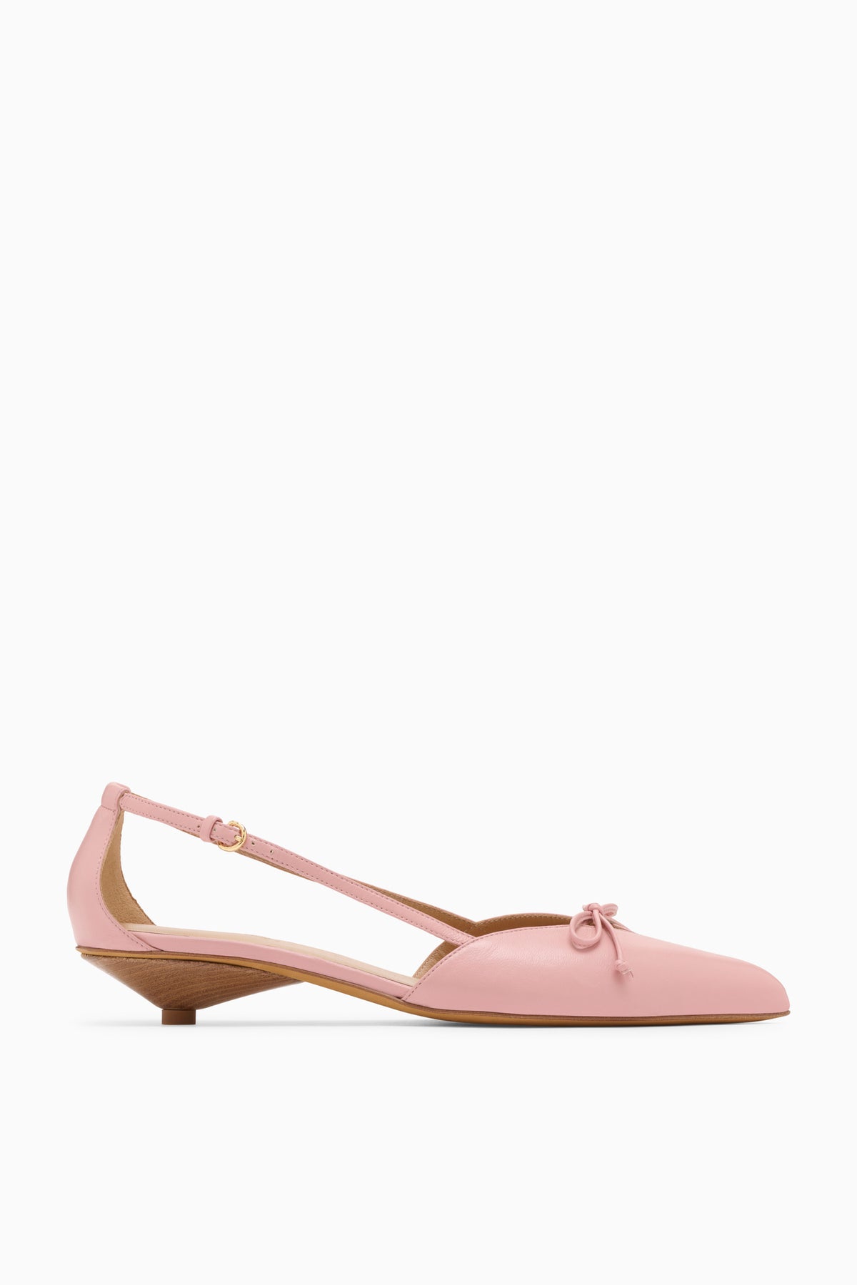 Slingback Con Tacón De Gatito Y Lazo - Seashell