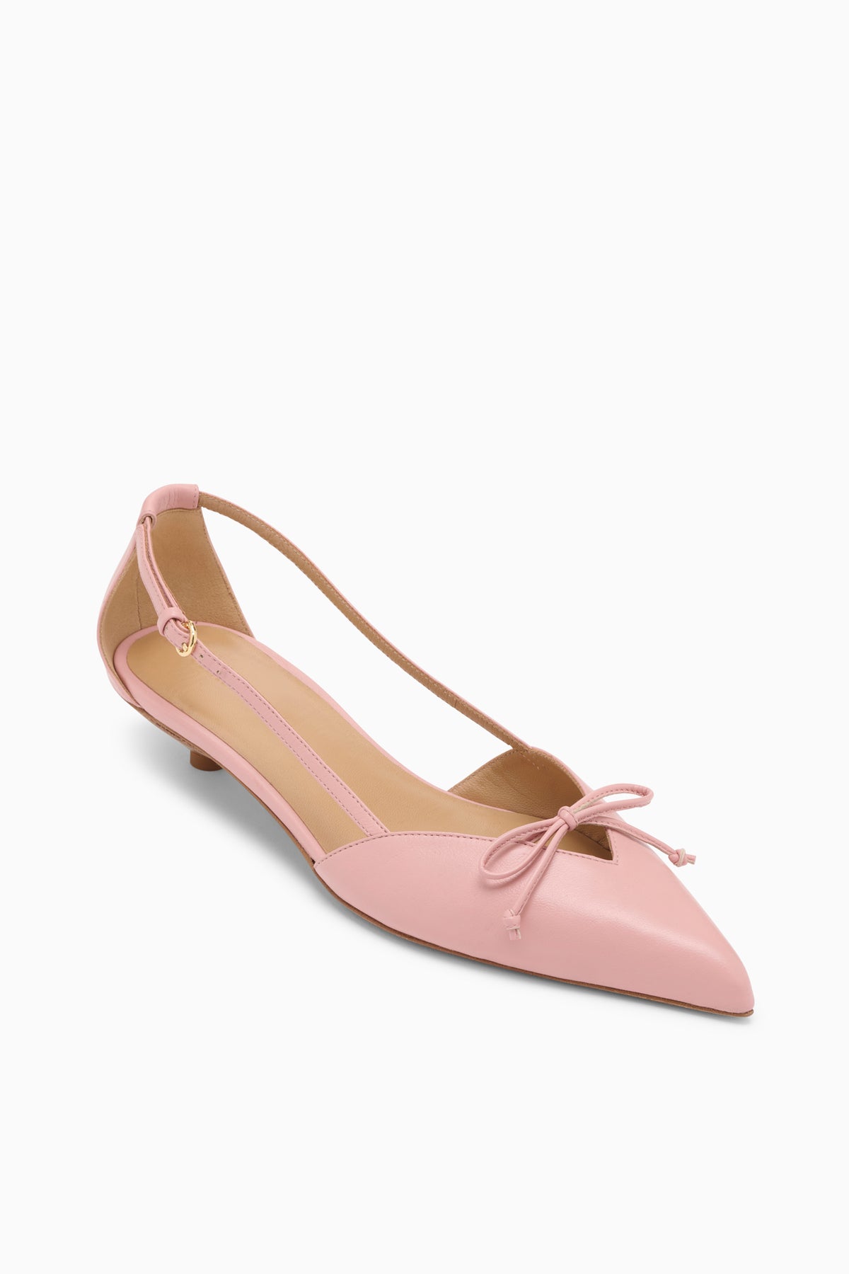 Slingback Con Tacón De Gatito Y Lazo - Seashell