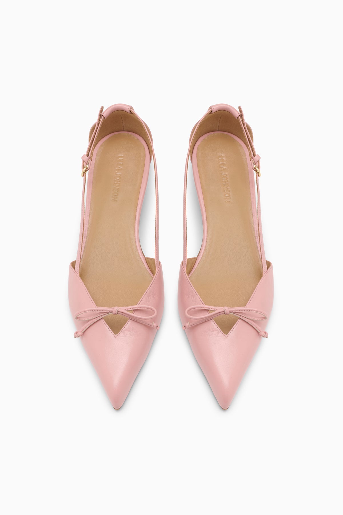 Slingback Con Tacón De Gatito Y Lazo - Seashell