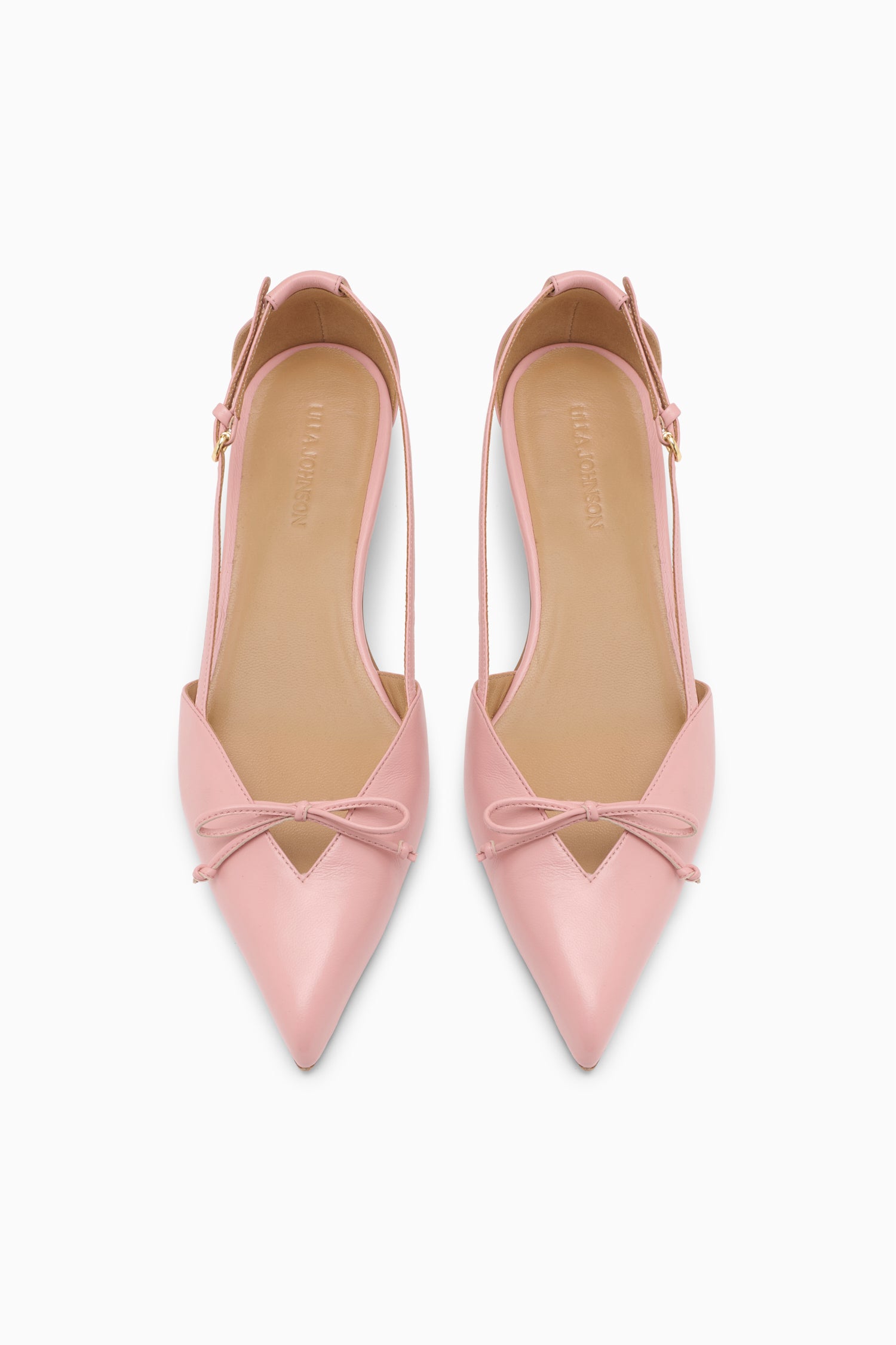 Ulla Johnson Slingback Con Tacón De Gatito Y Lazo - Seashell
