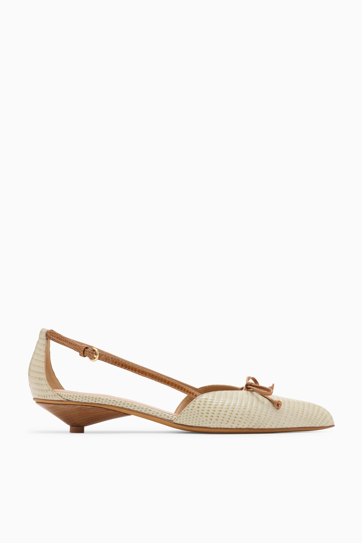 Slingback mit Schleife und Kitten-Absatz – Olivgrün