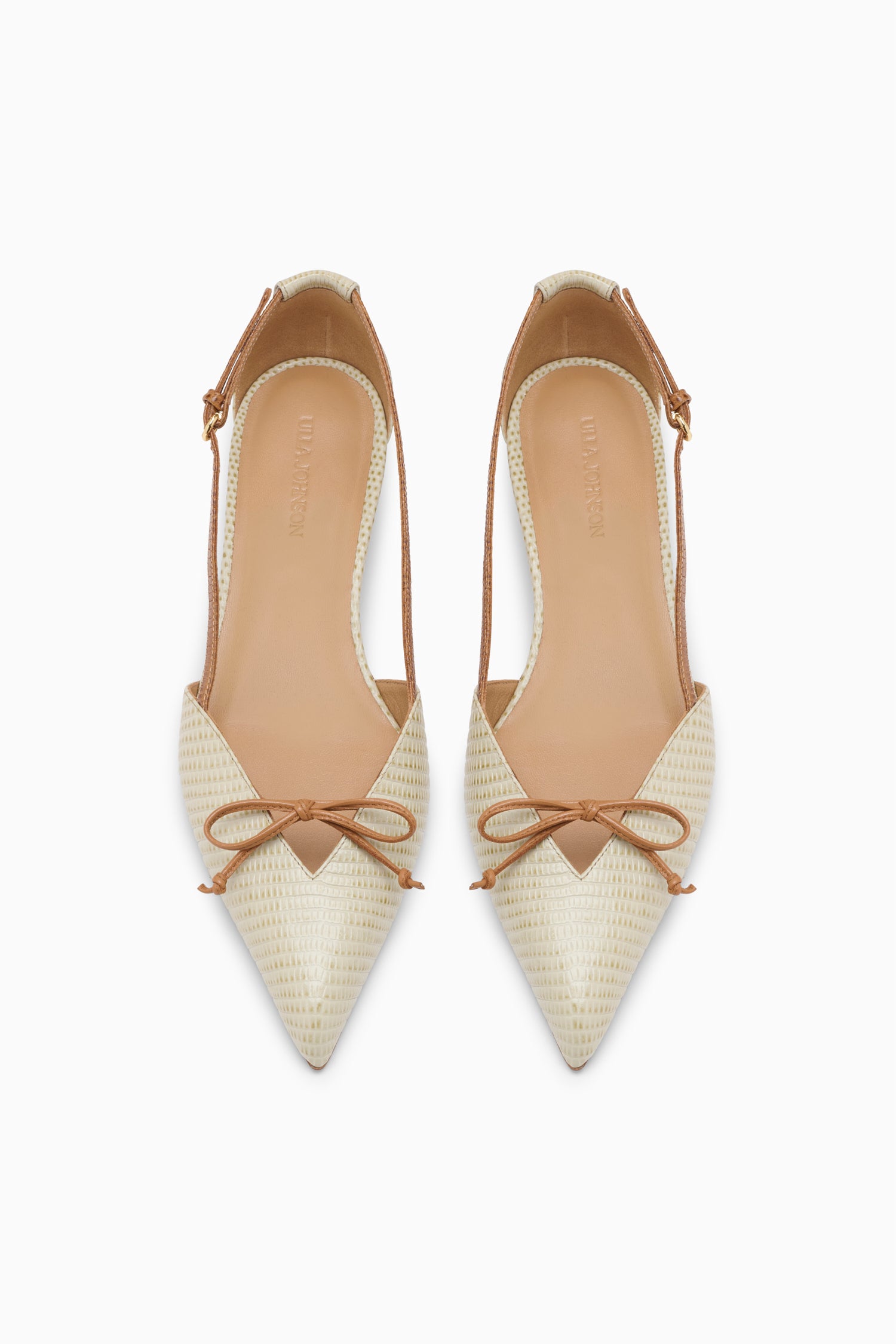 Ulla Johnson Slingback mit Schleife und Kitten-Absatz – Olivgrün