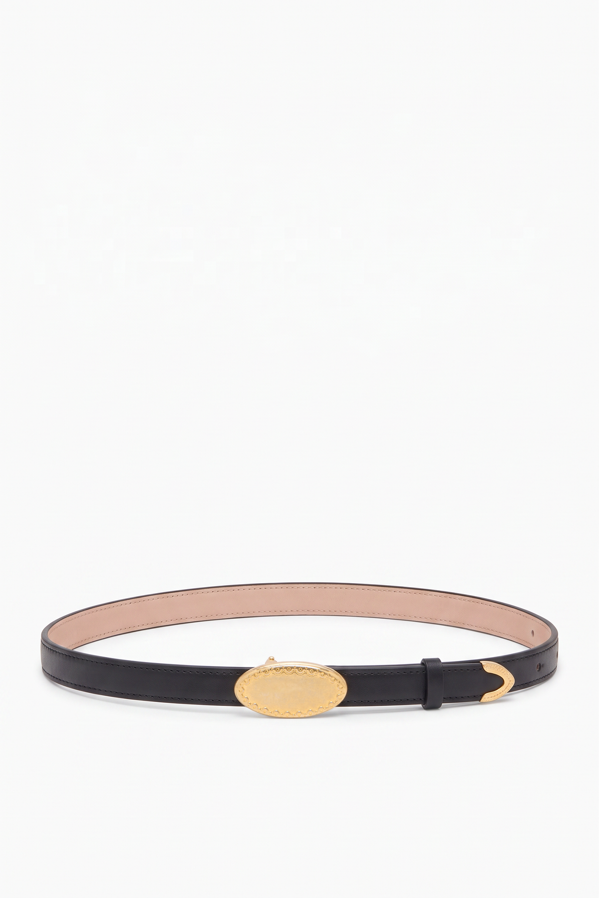 Cinturón Reversible Con Placa - Noir
