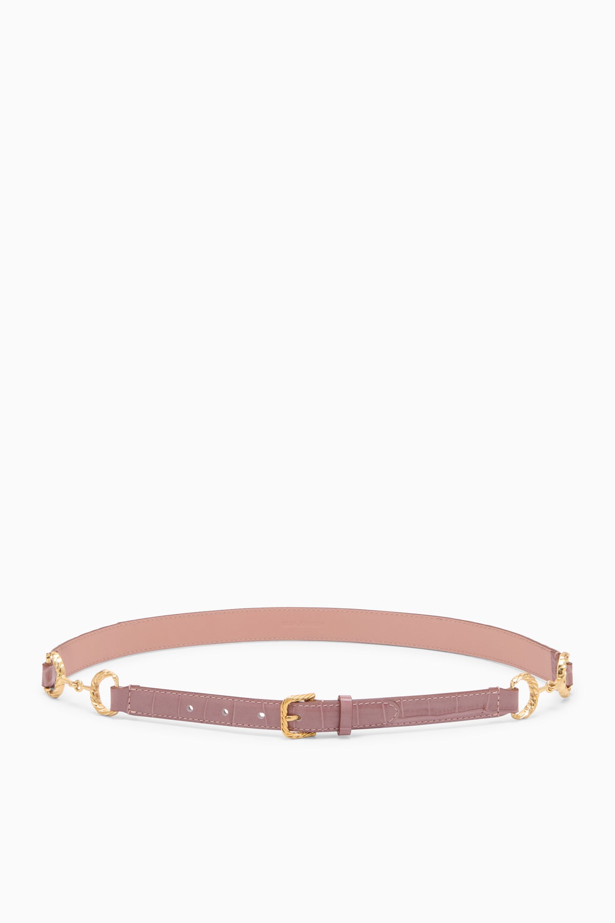 Ceinture À Boucle Mors De Cheval En Relief - Rose