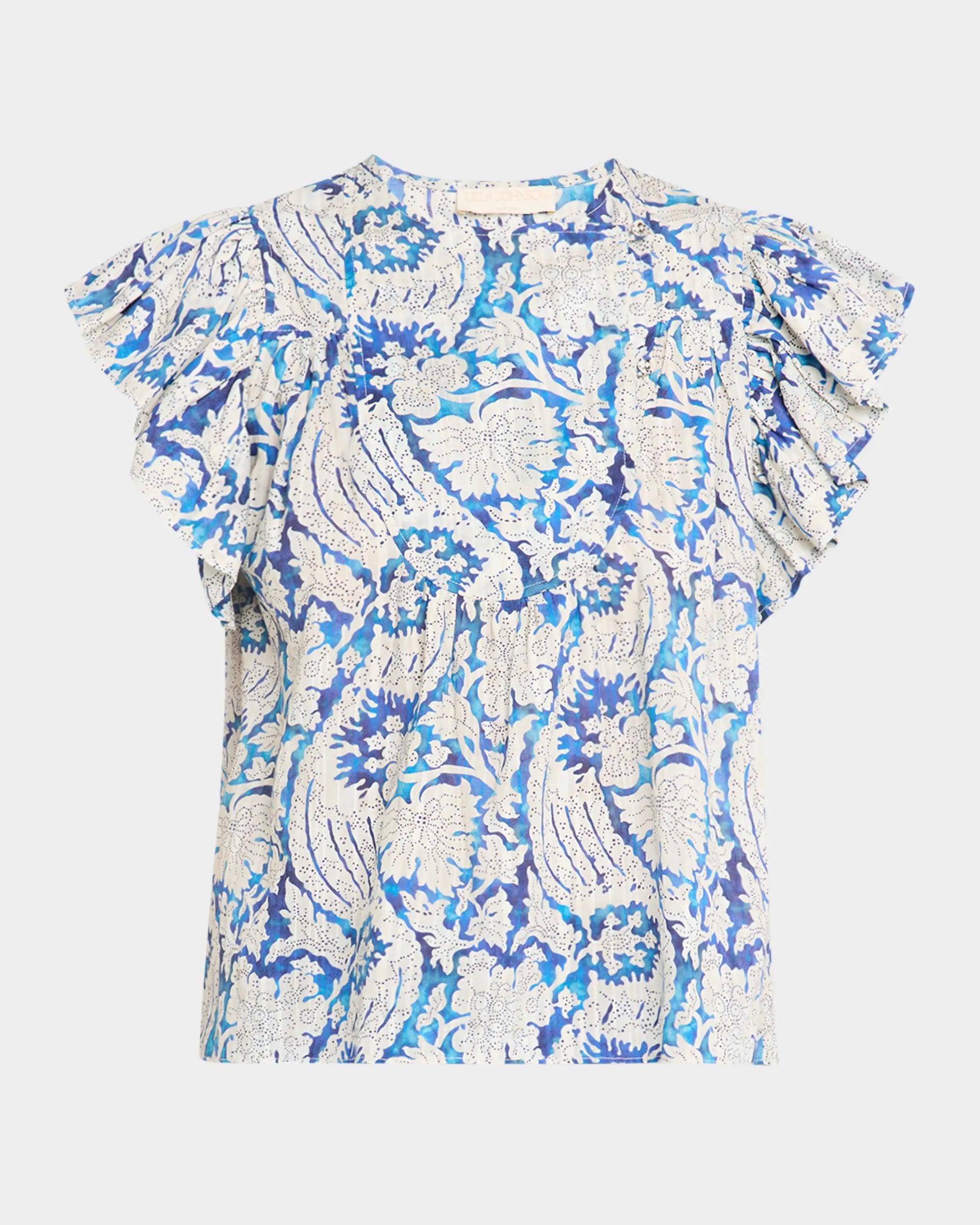 Sienna Flutter Sleeve Top - Ciel