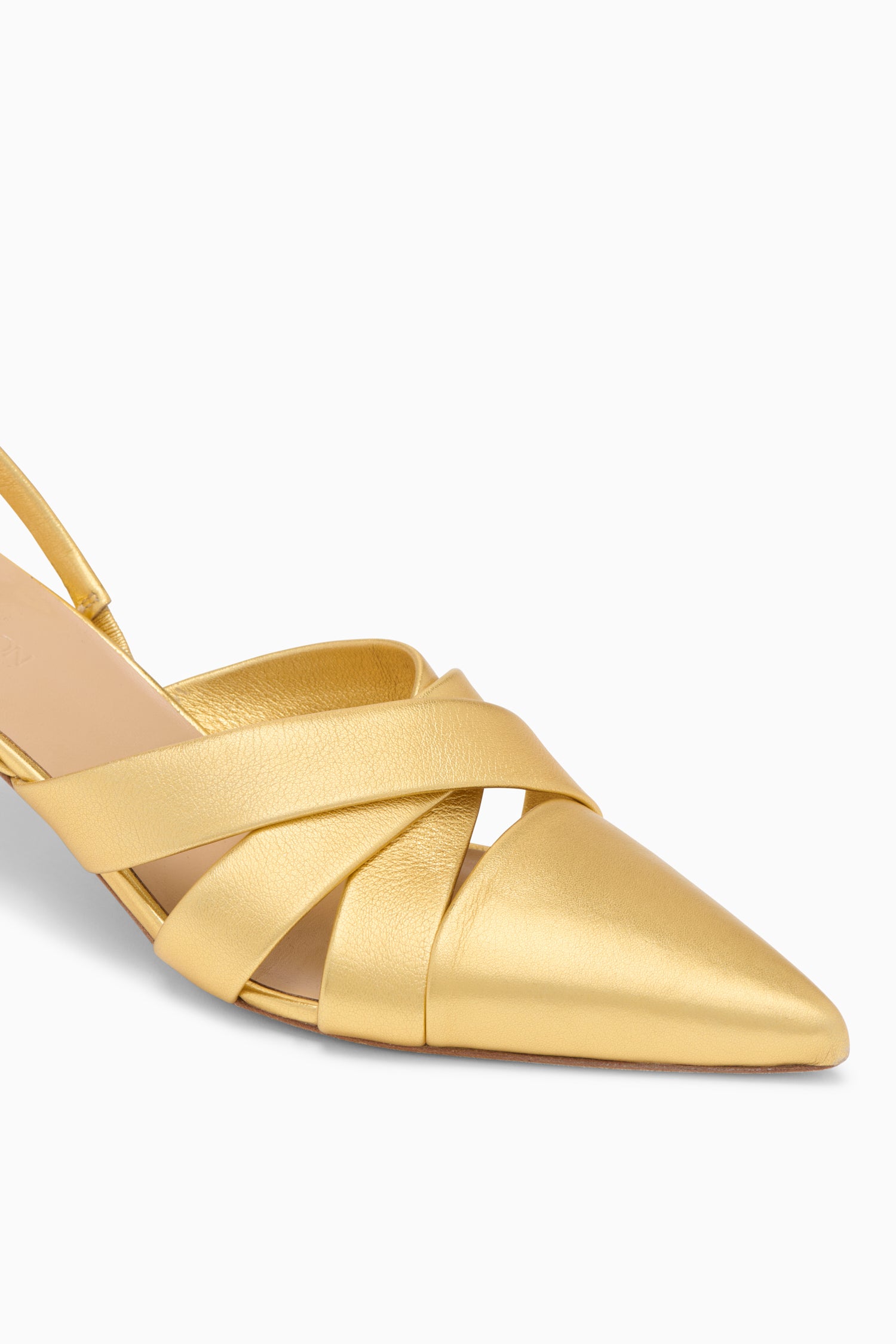 Ulla Johnson Gold Kitten Heel Slingback - Pointed Toe Detail | Ulla Johnson