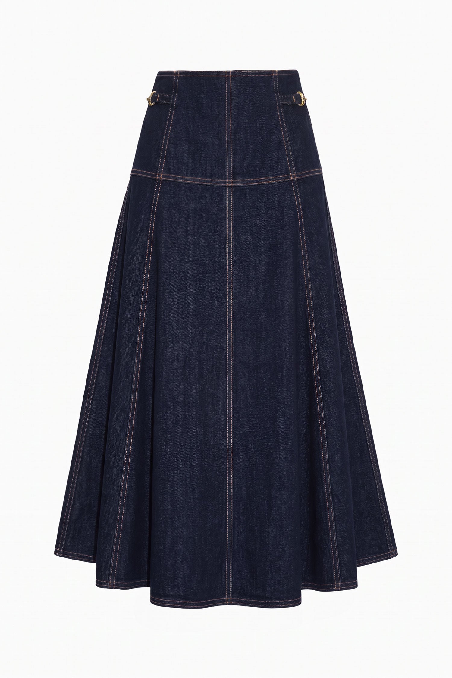 The Brigette Denim Midi Skirt - Tigris