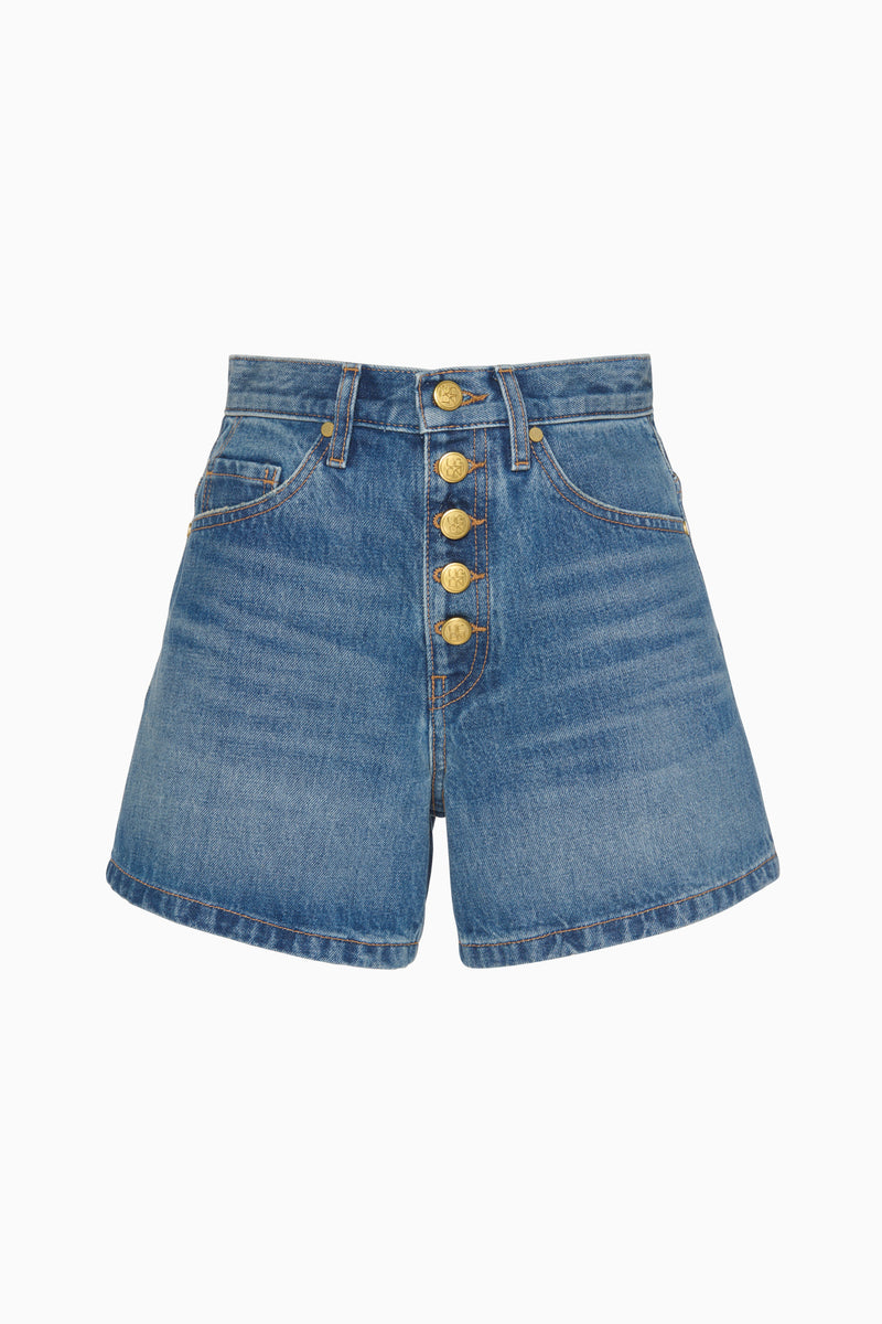 The Greta Short - Danube High-Waist Denim Shorts - Ulla Johnson