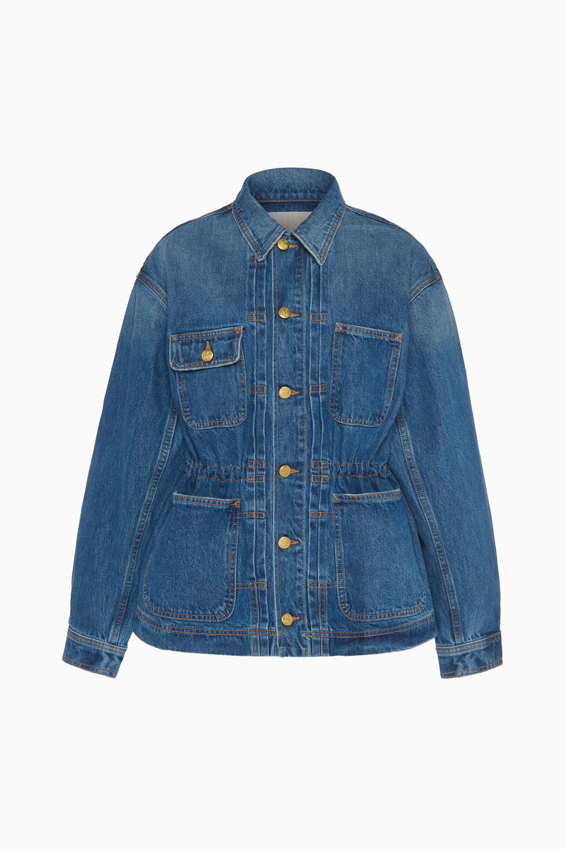 The Dylan Jacket - Danube Denim Jacket with Pintucks - Ulla Johnson
