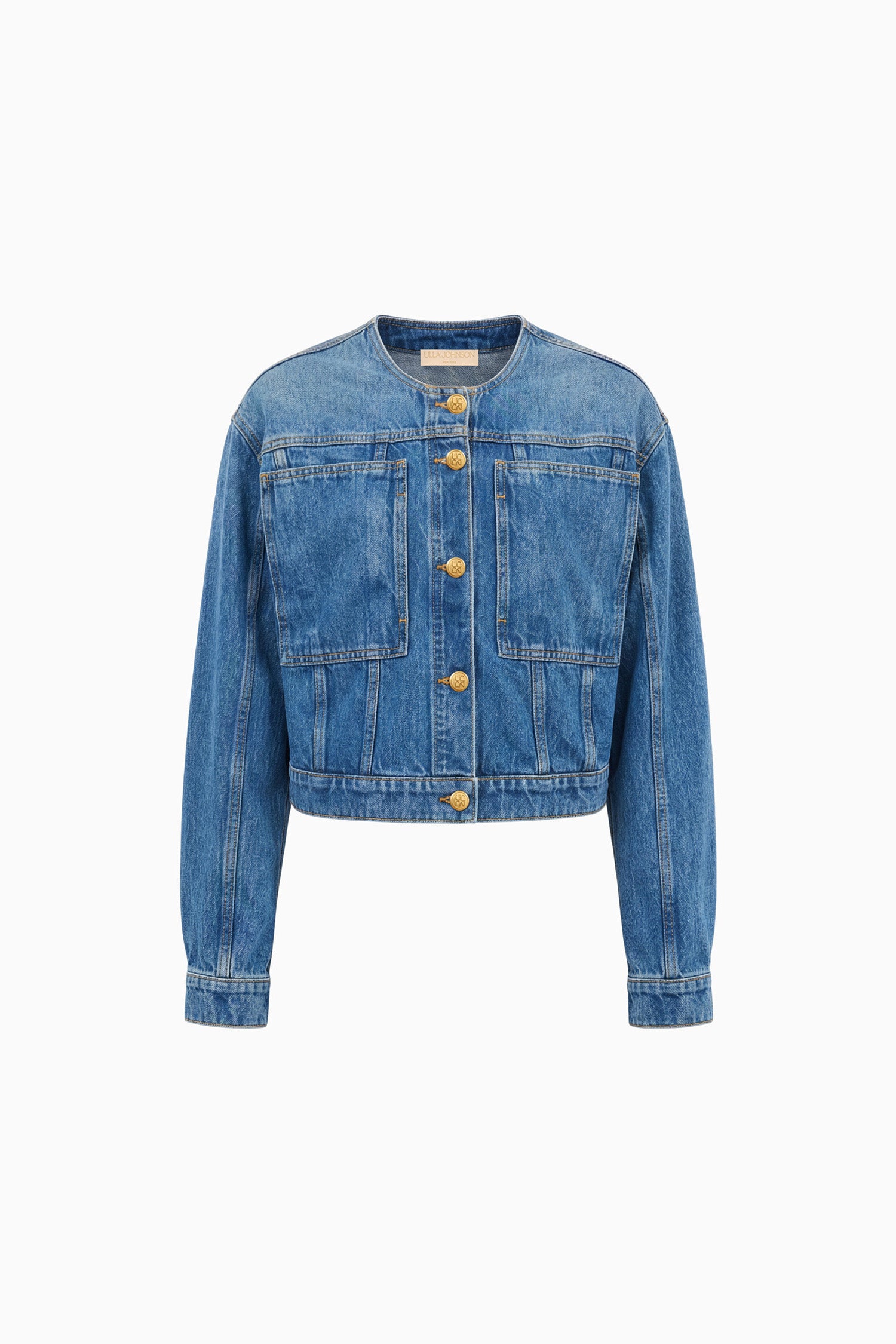 The Briar Collarless Denim Jacket - Danube