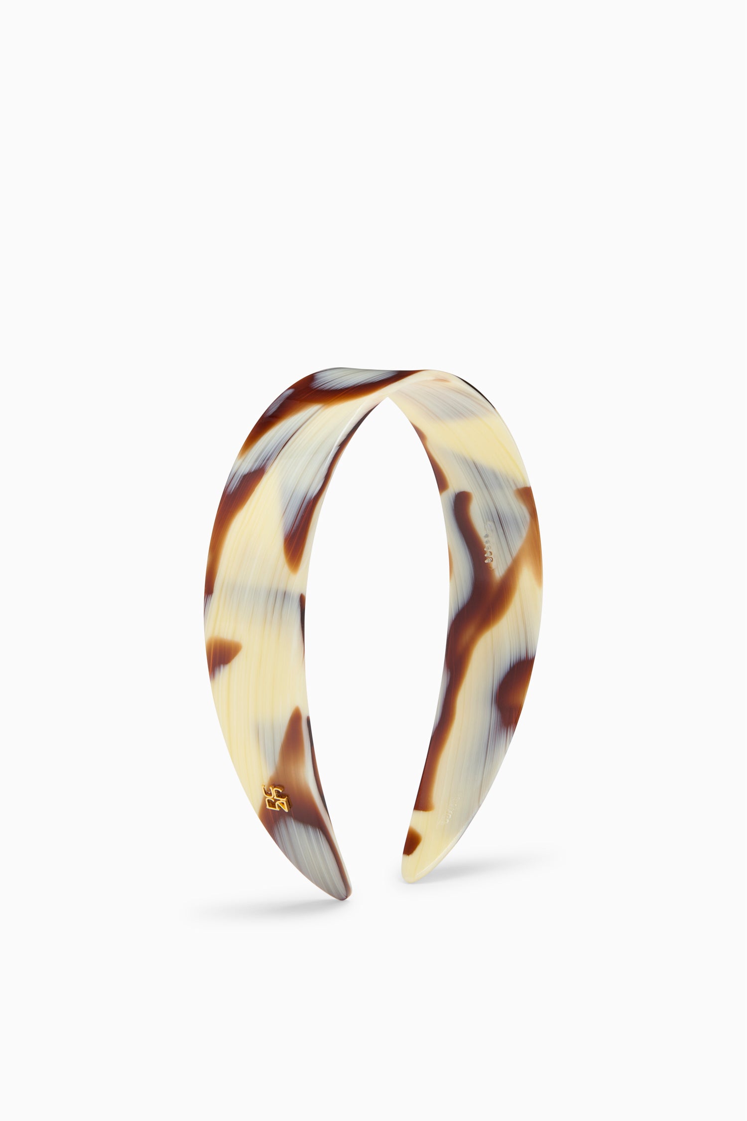 Ava Wide Headband - Horn