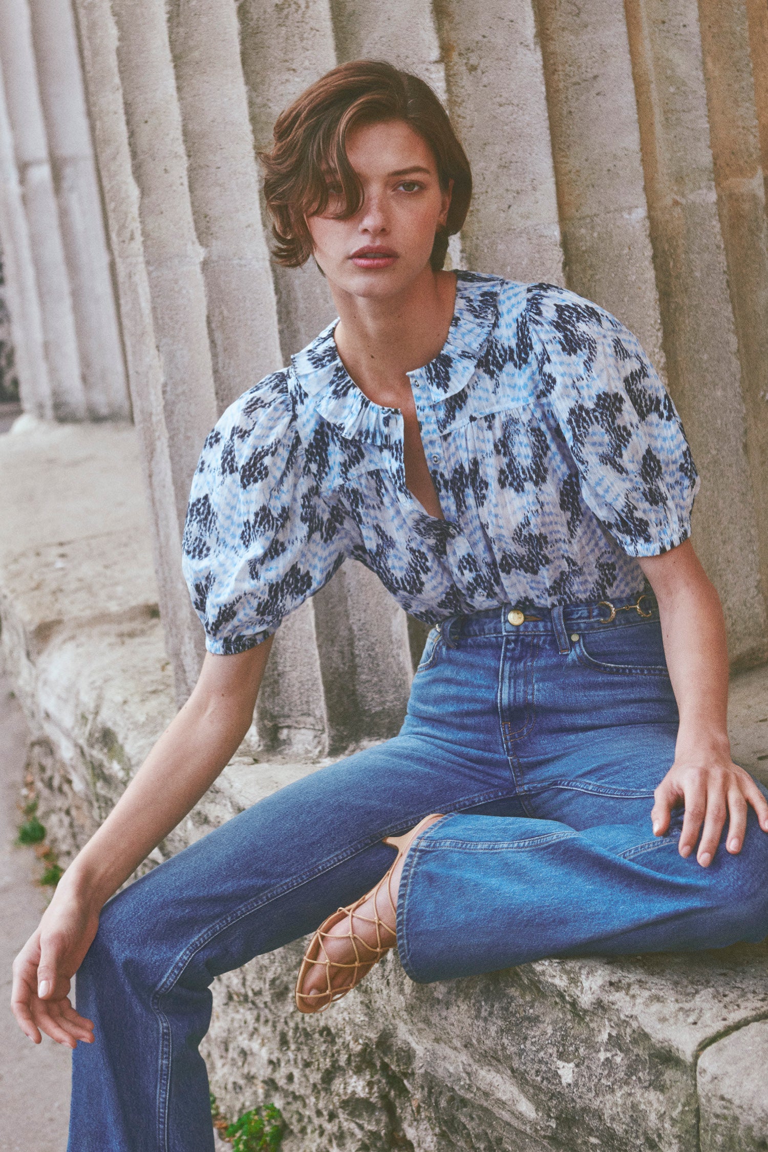 Amaria Cotton Top - Ciel