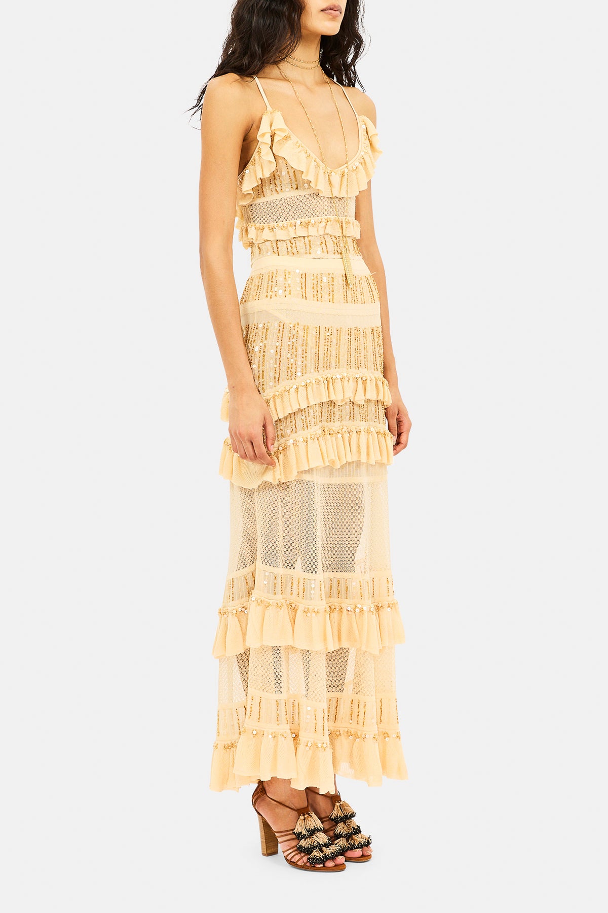 Nico Ruffle Knit Bodysuit - Cowrie