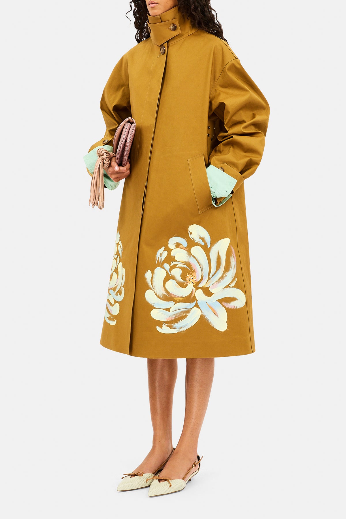 Trench-Coat Cadogan Peint À La Main - Kaki