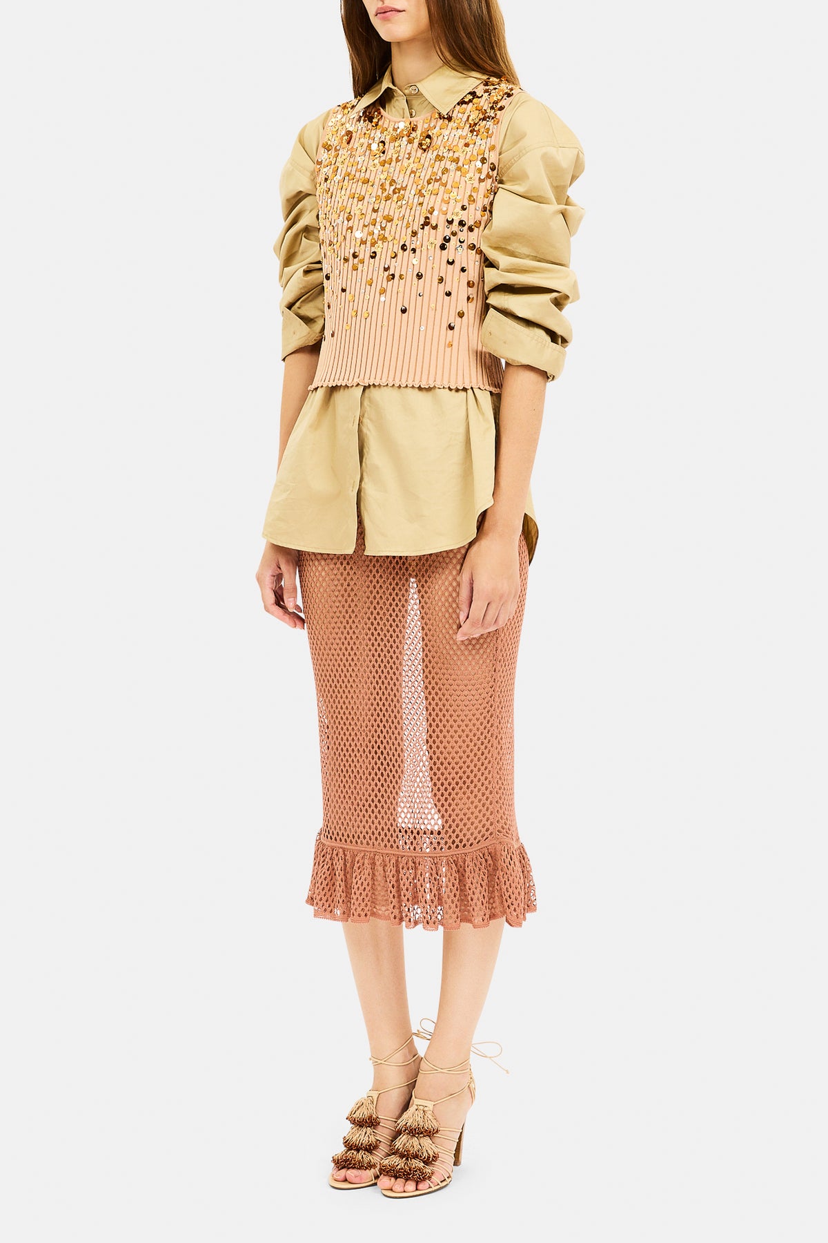 Aurelie Knit Tank w/ Embellishments - Golden Meadow