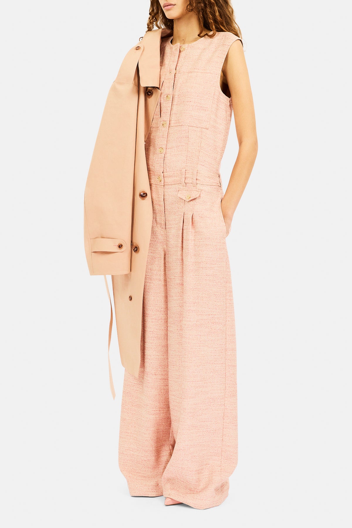 Esme Jumpsuit Met Wijde Pijpen - Rozenhout