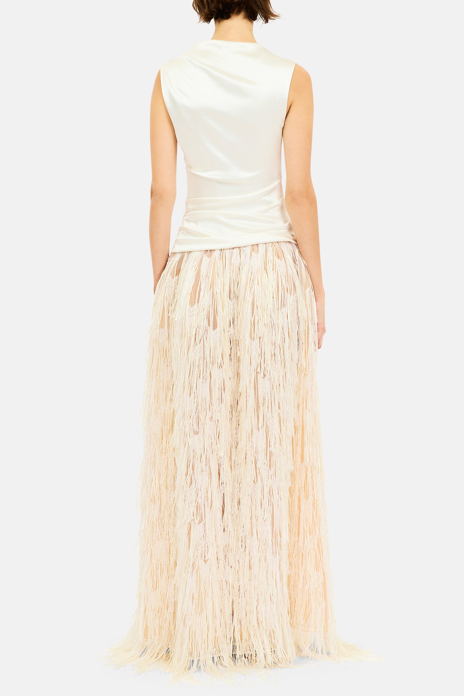 Ulla Johnson Giselle Fransen Abendkleid - Ecru