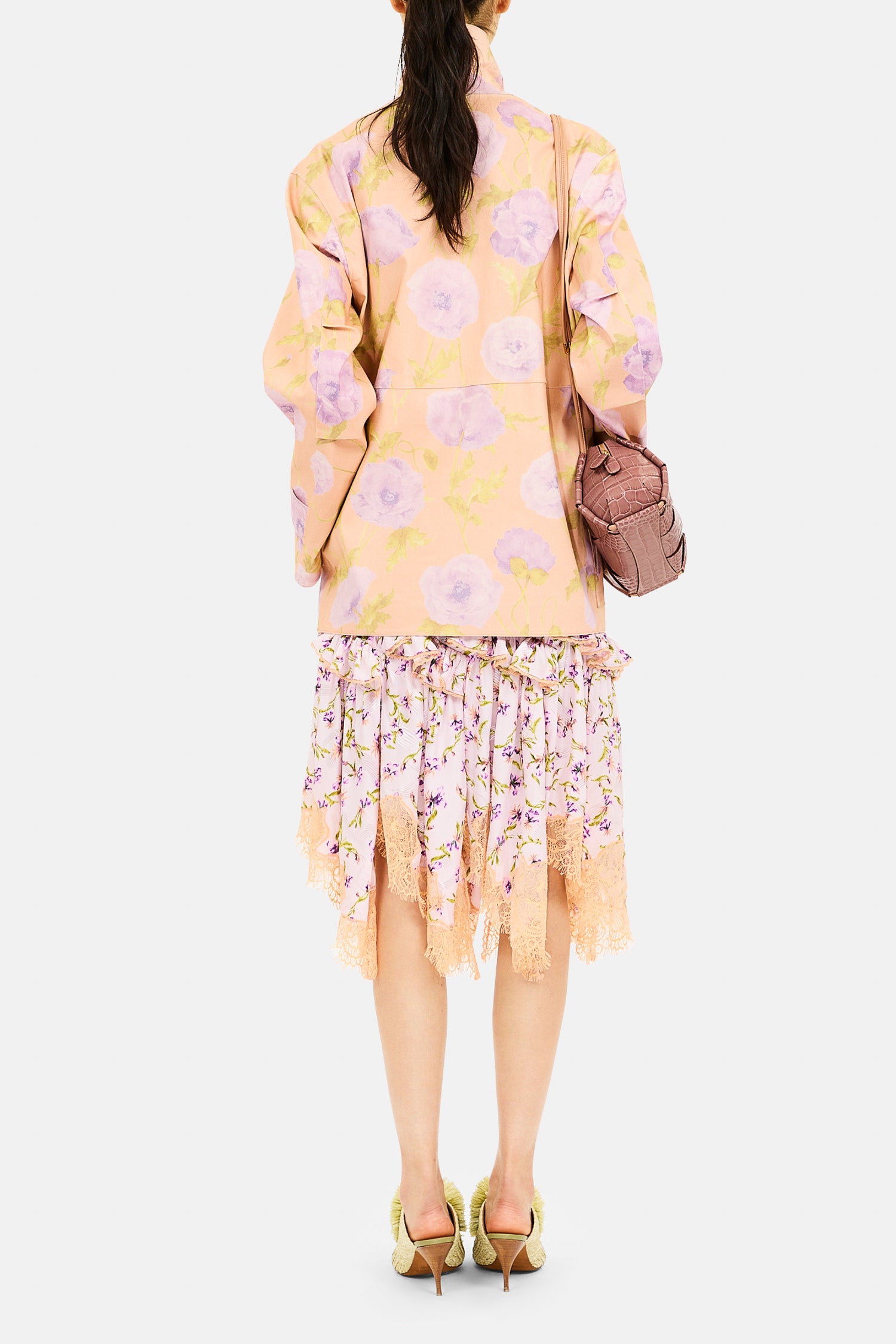 Ulla Johnson Chaqueta Eaton Estampada Cargeo - Blush Painted Poppy