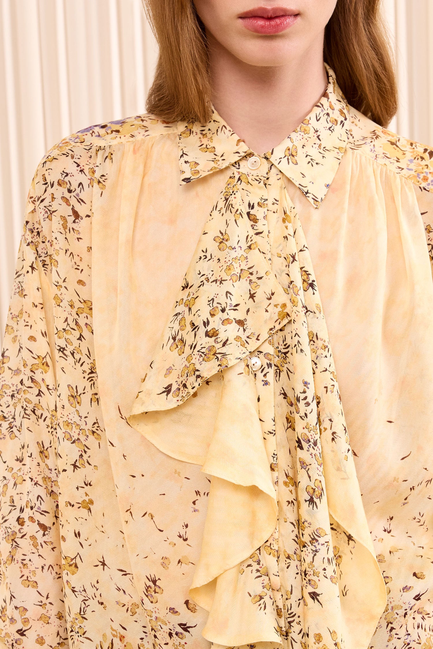 Ulla Johnson Gesture Long Sleeve Silk Blouse - Forsythia