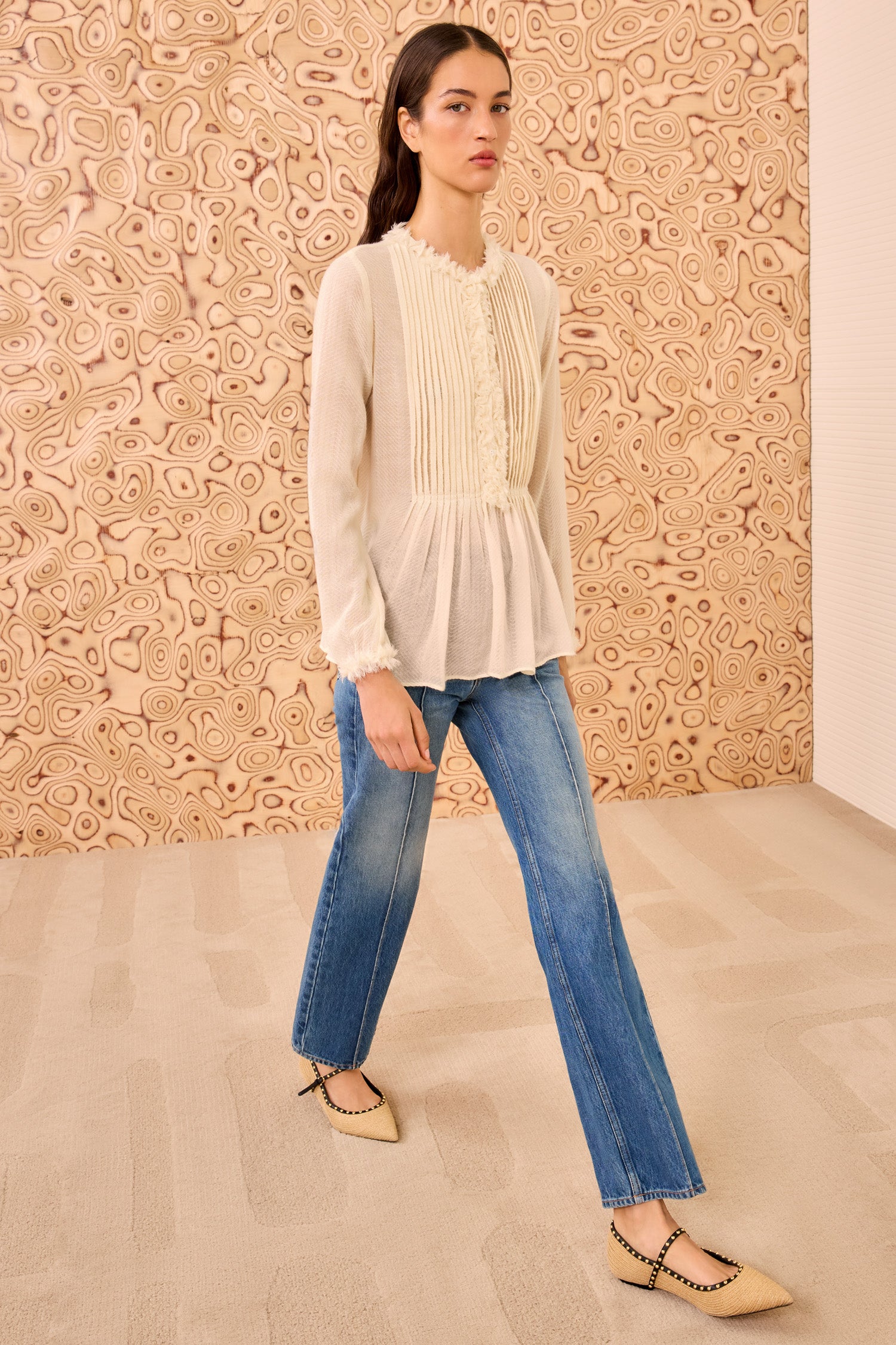 Ulla Johnson Adriel Long Sleeve Tunic Blouse - Cowrie