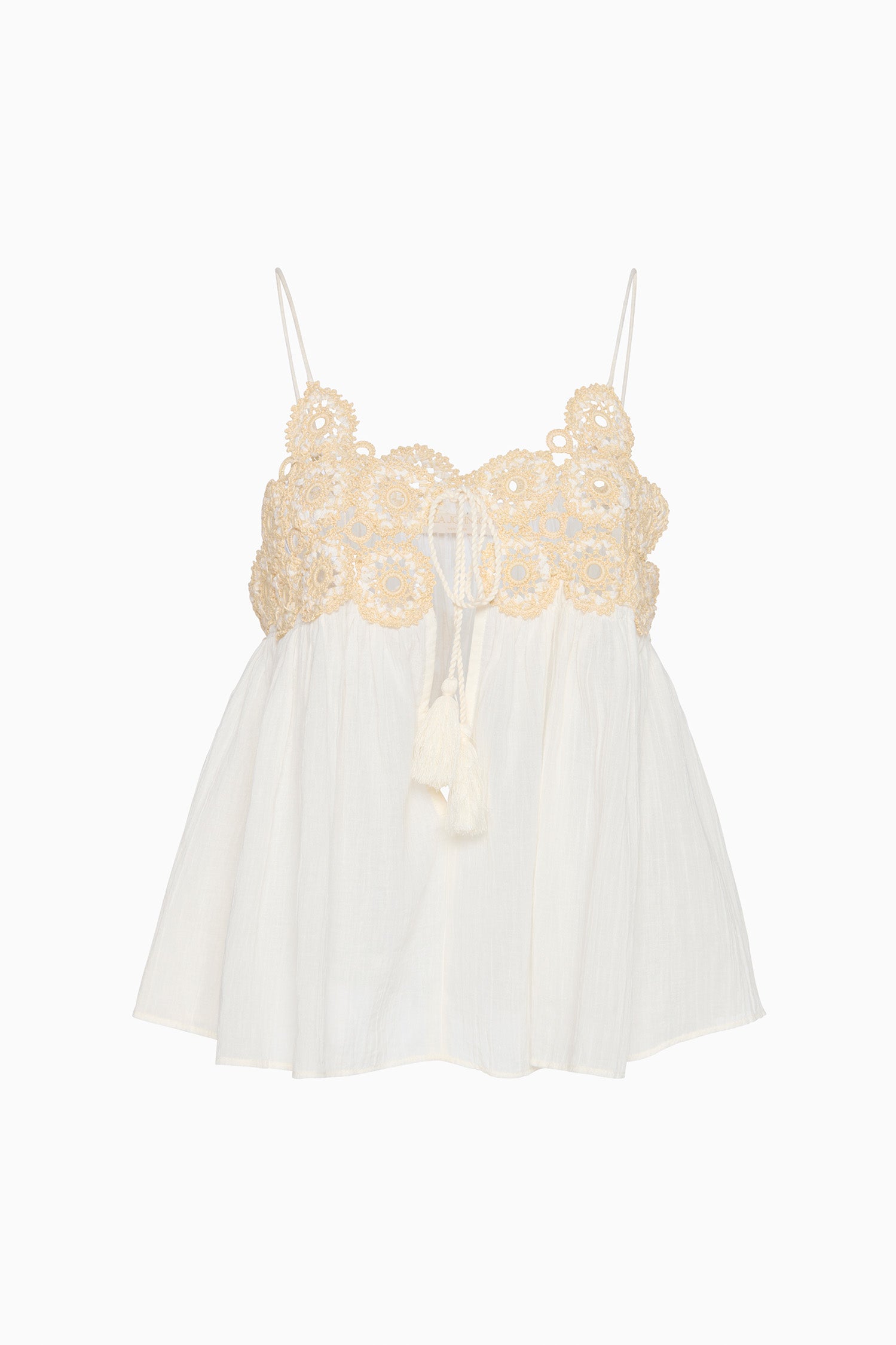 Ulla Johnson Alessia Coverup Top with Crochet Detail - Creme