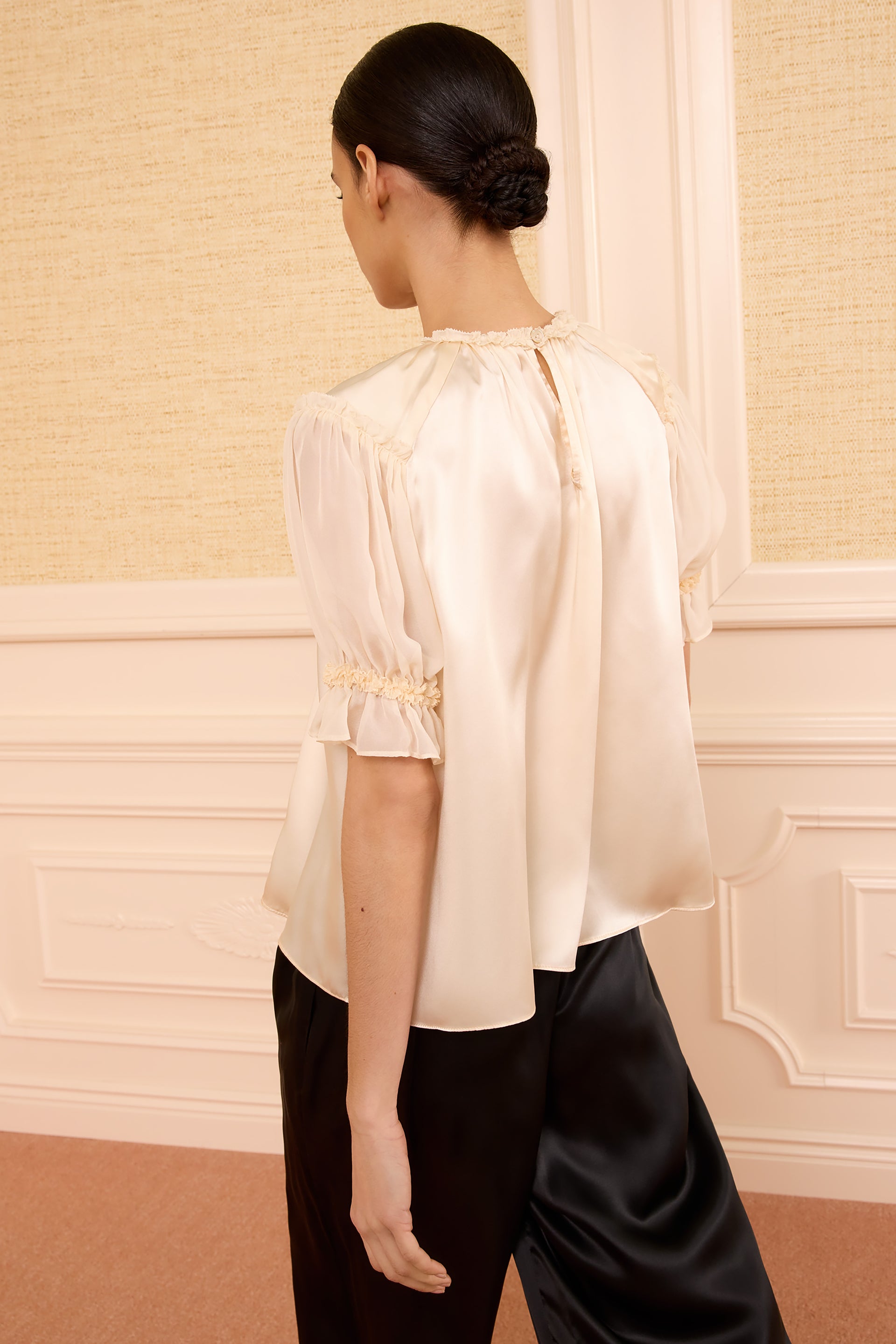 Alina Silk Top - Ivory