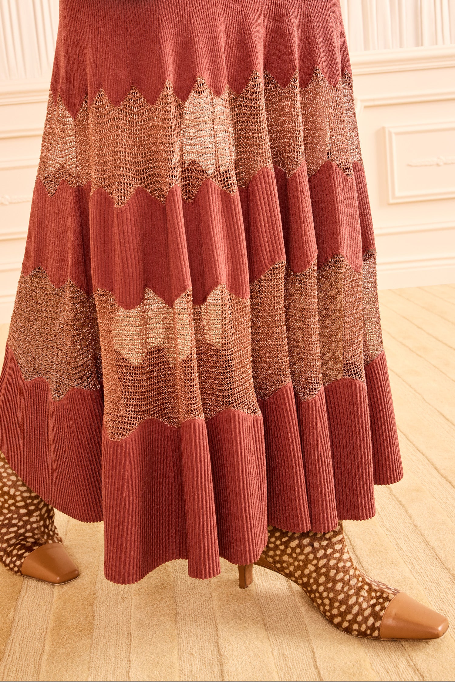 Ulla Johnson Robe Amaia en maille à manches longues - Sienna/Rosegold