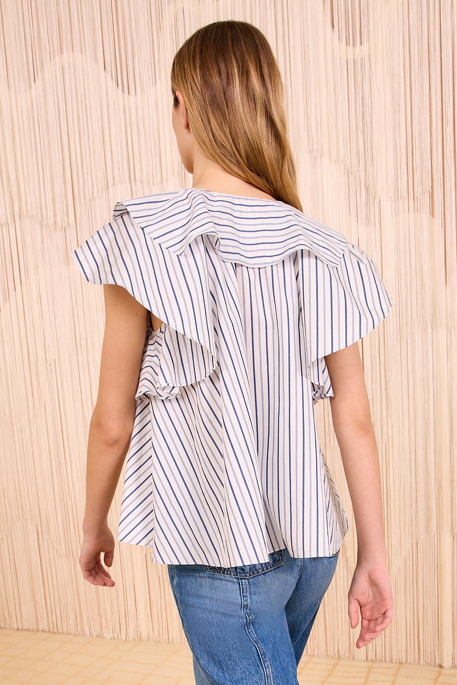 Amaia Sleeveless Top - Chalk Stripe