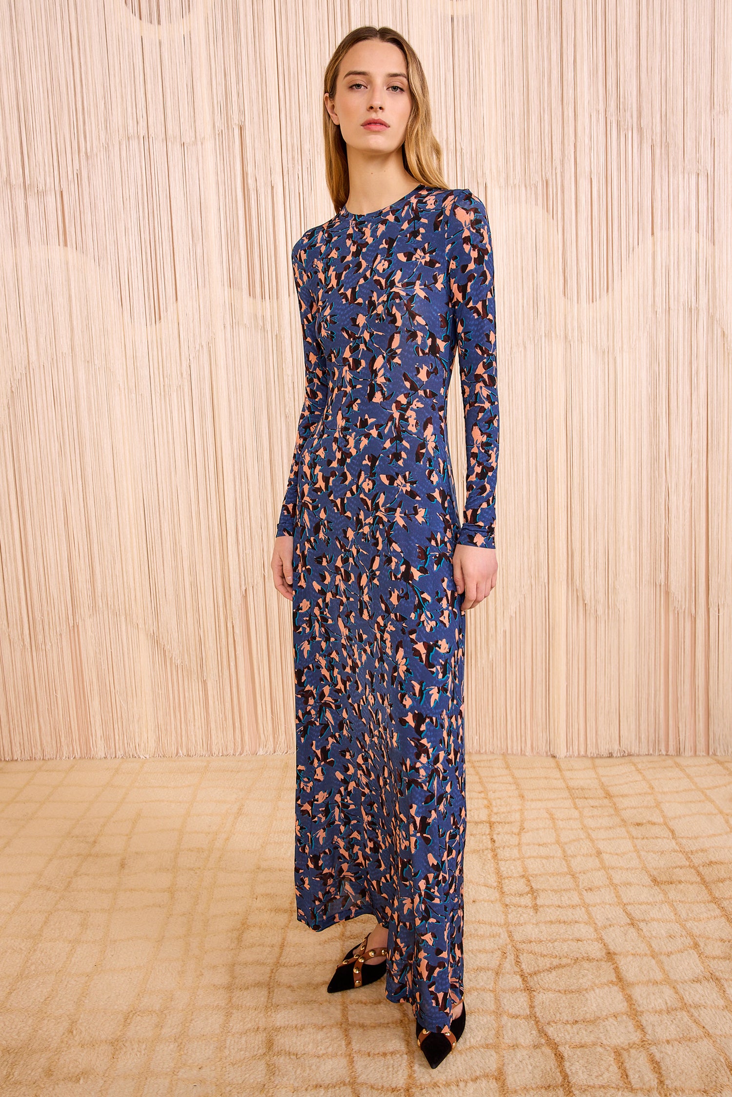 Amari Jersey Long Sleeve Dress - Mirage