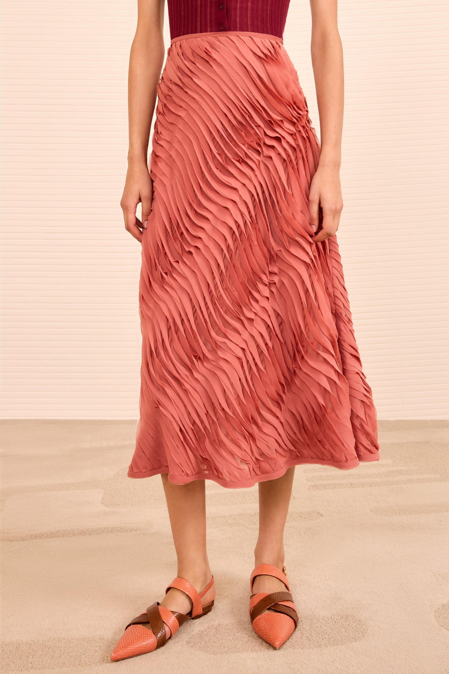 Ulla Johnson Amiko Midi Skirt - Chestnut