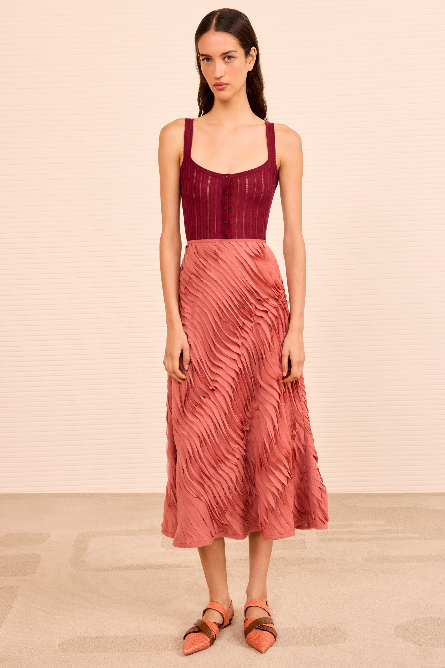 Ulla Johnson Amiko Midi Skirt - Chestnut