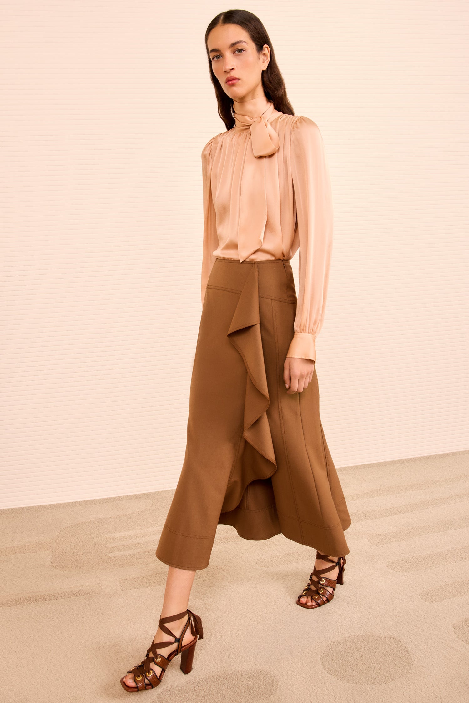 Ammonite Cascading Ruffle Skirt - Cinder