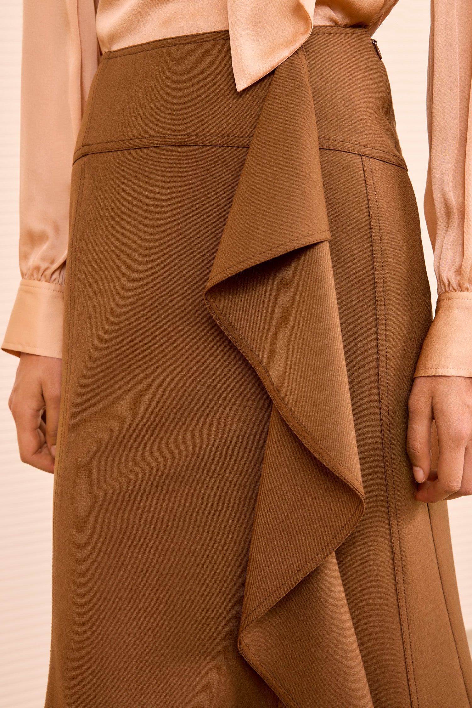 Ammonite Cascading Ruffle Skirt - Cinder