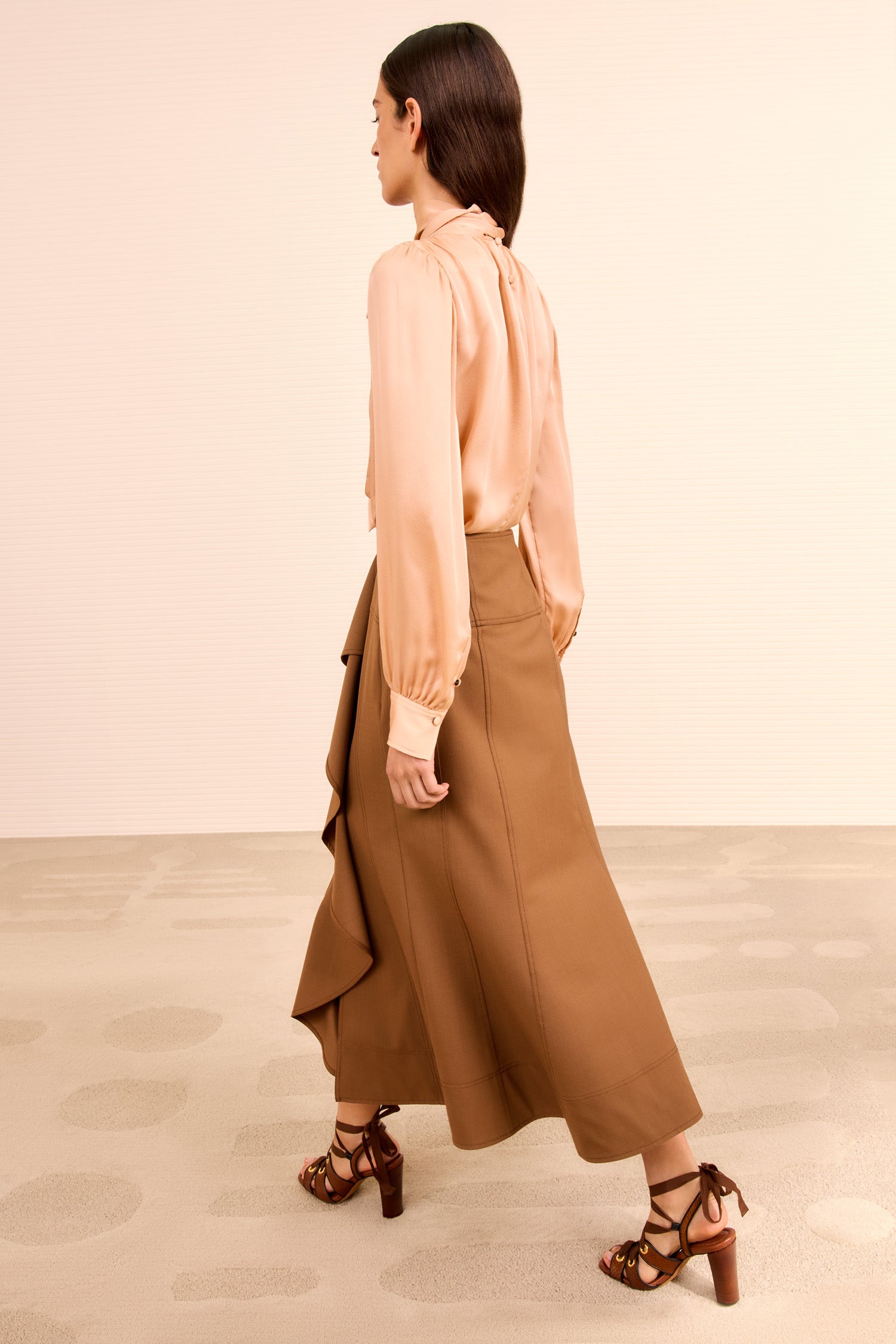 Ammonite Cascading Ruffle Skirt - Cinder