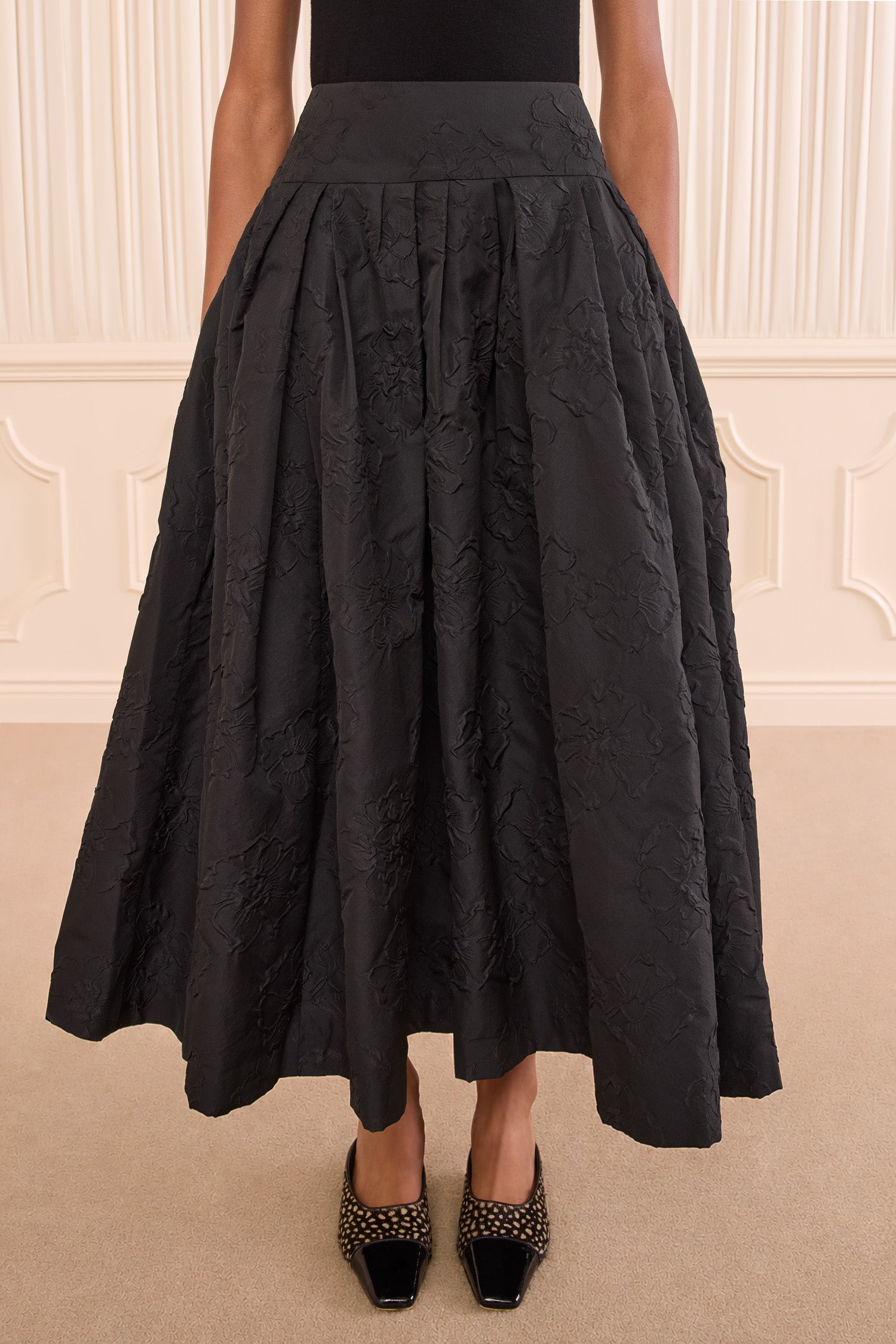 Ulla Johnson Angelique Cloque Skirt - Noir