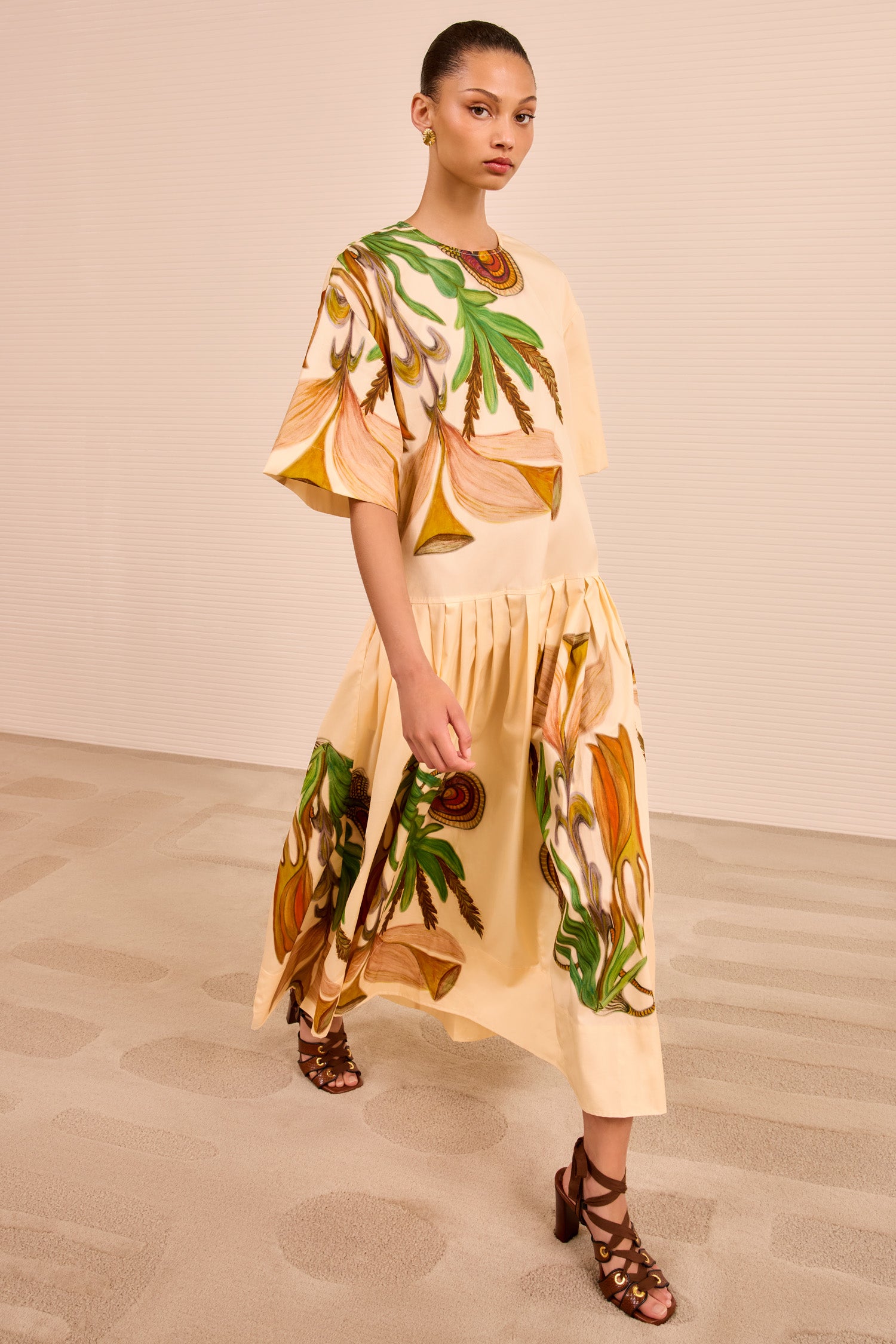 Aniline Drop Waist Cotton Dress - Inner Nature