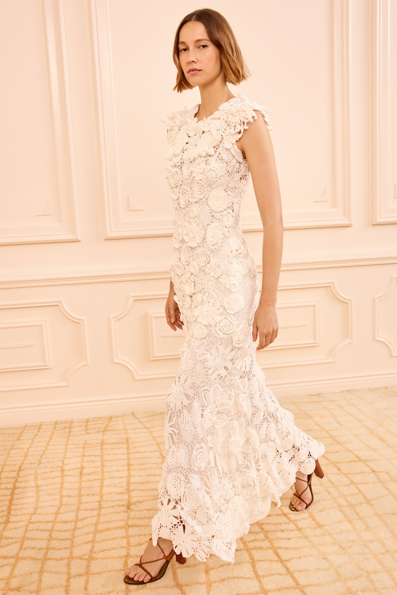 Anita Hand Crochet Dress - Pearled Ivory