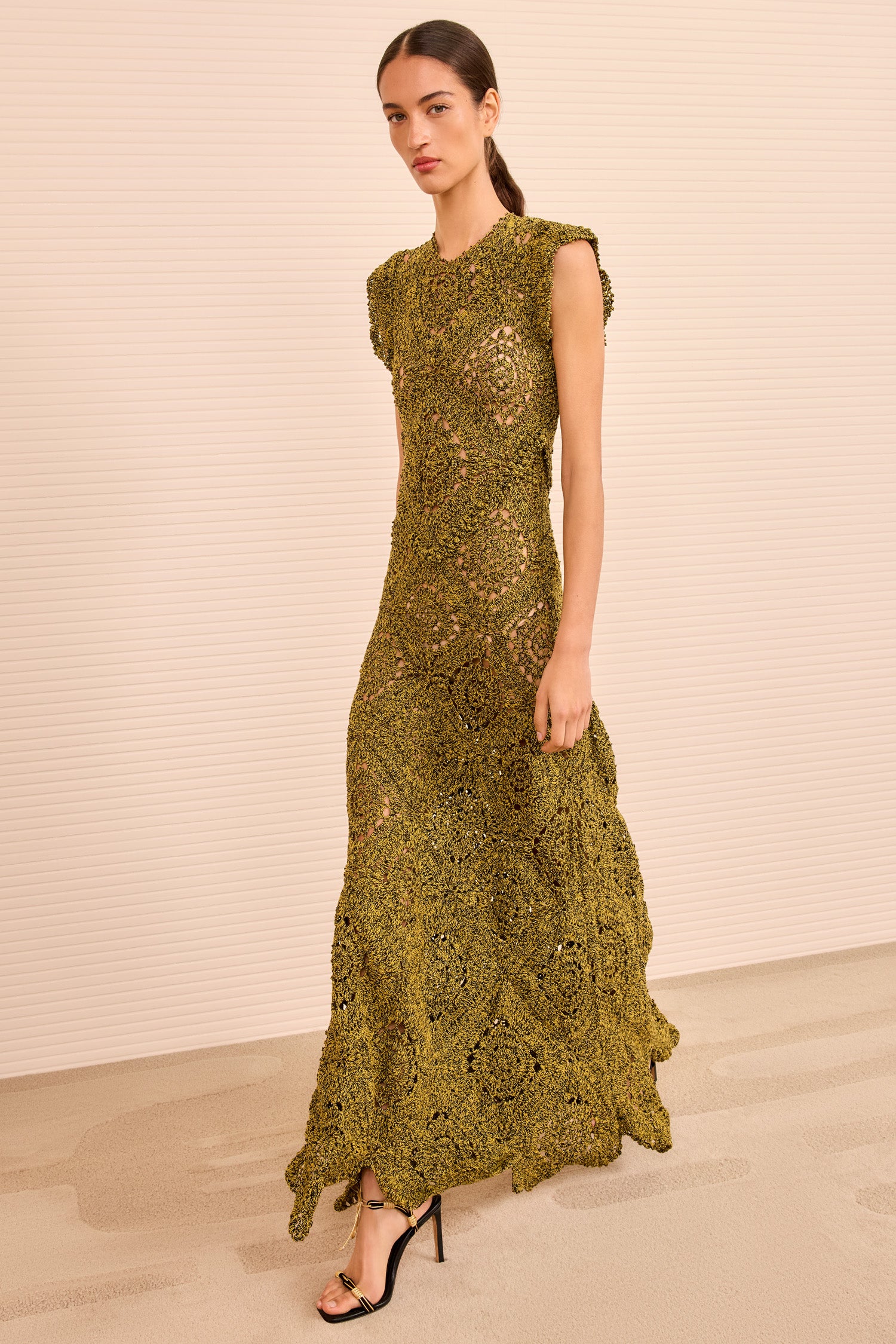 Annalisa Hand Crochet Dress - Olive