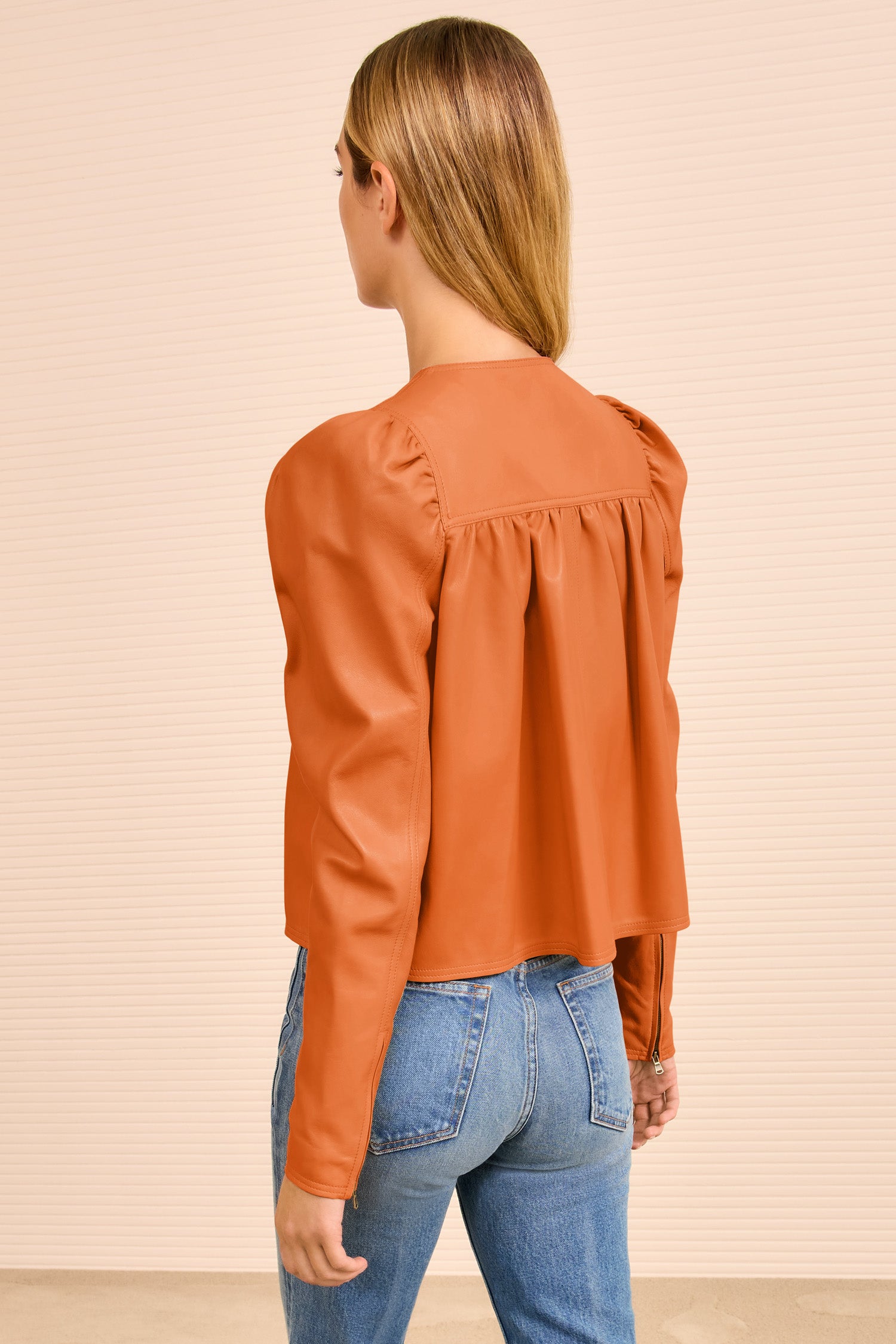 Ulla Johnson Anouk Zip Up Leather Jacket - Sienna