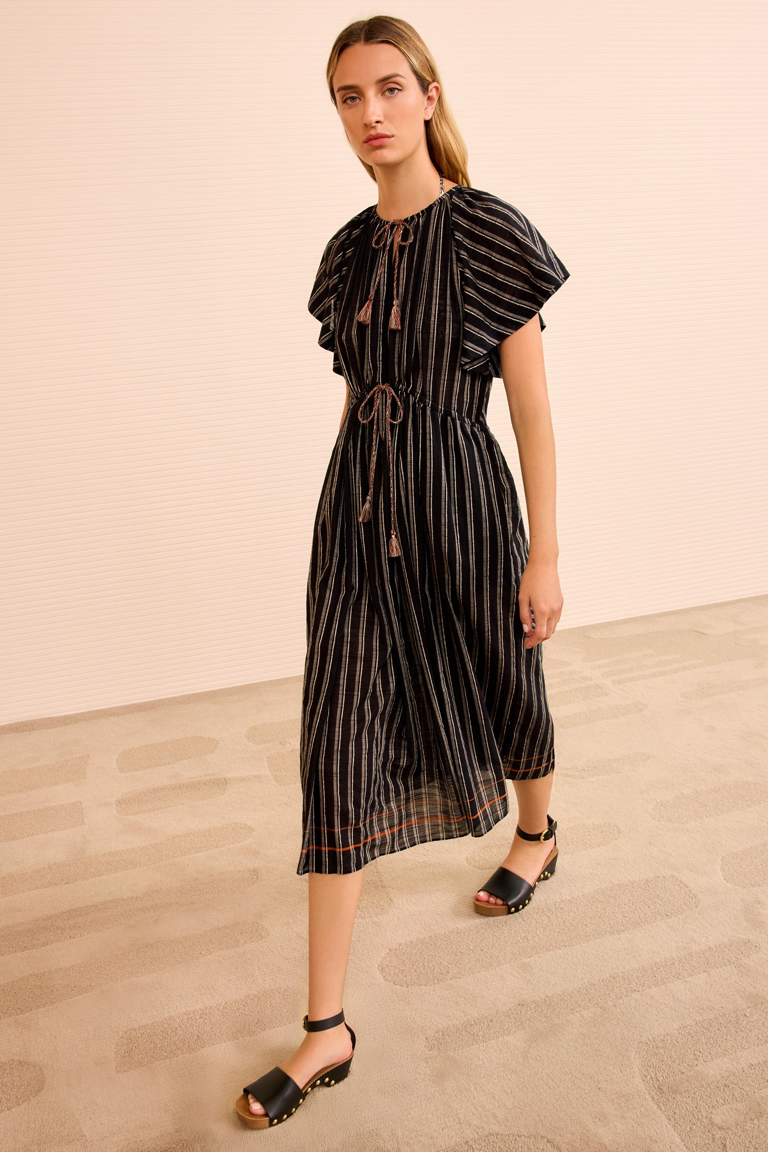Ariane Striped Dress Coverup - Noir Stripe