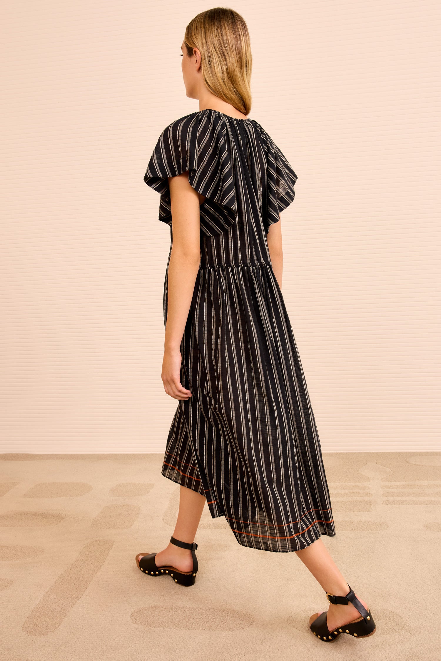 Ulla Johnson Ariane Striped Dress Coverup - Noir Stripe