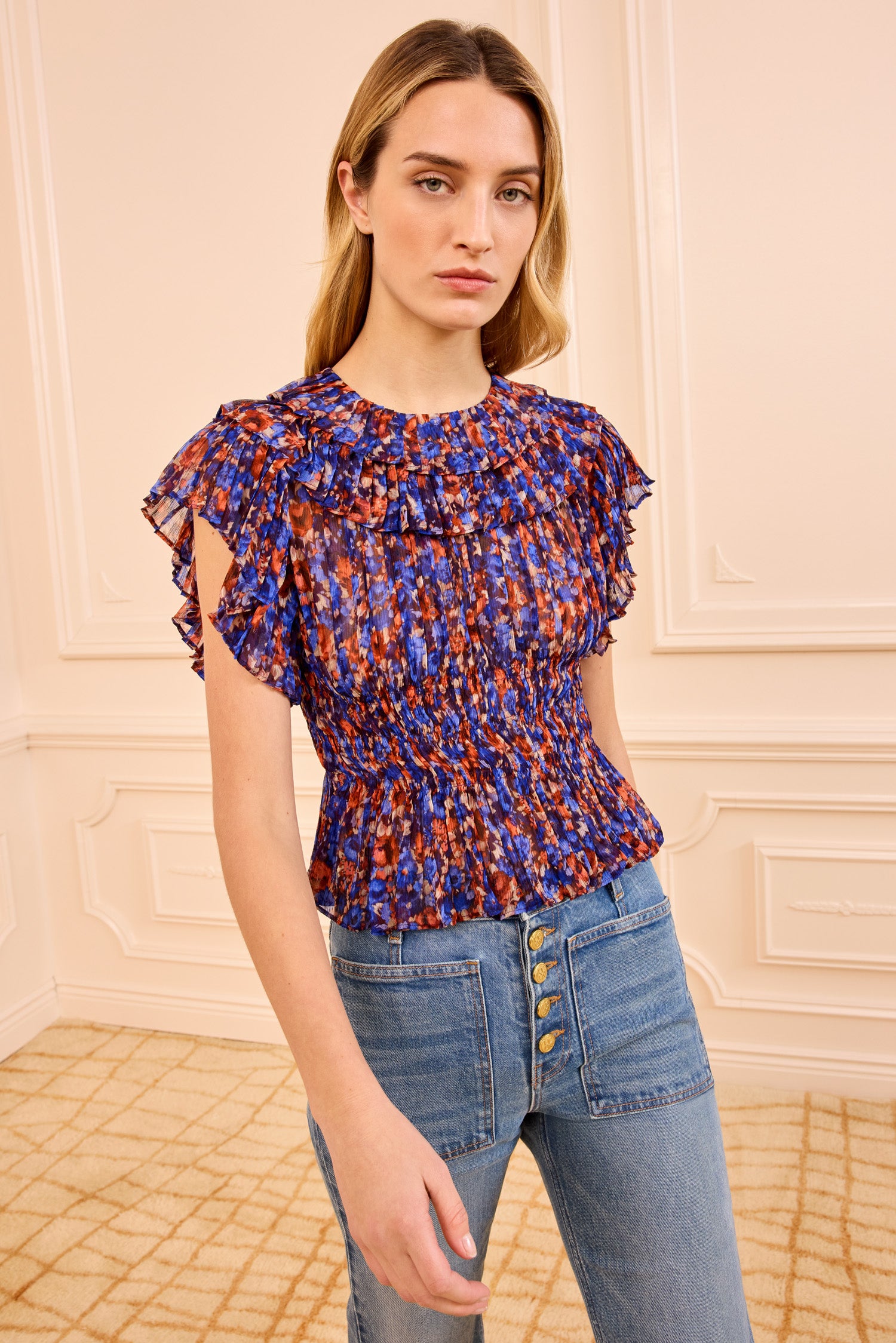 Athene Silk Top - Violet