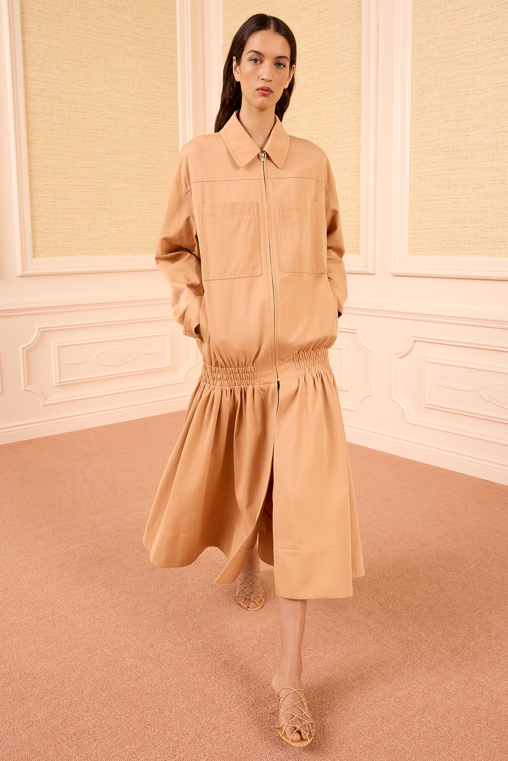 Ulla Johnson Aubrey Cotton Twill Coat - Fawn