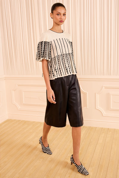 Champagne Designer Knit Cape Top - Full-Length Styled Look On Model | Ulla Johnson