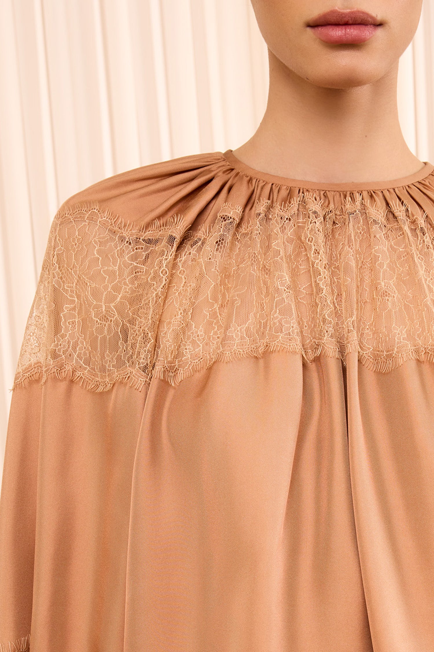 Ulla Johnson Bess Long Sleeve Silk Blouse - Macaroon