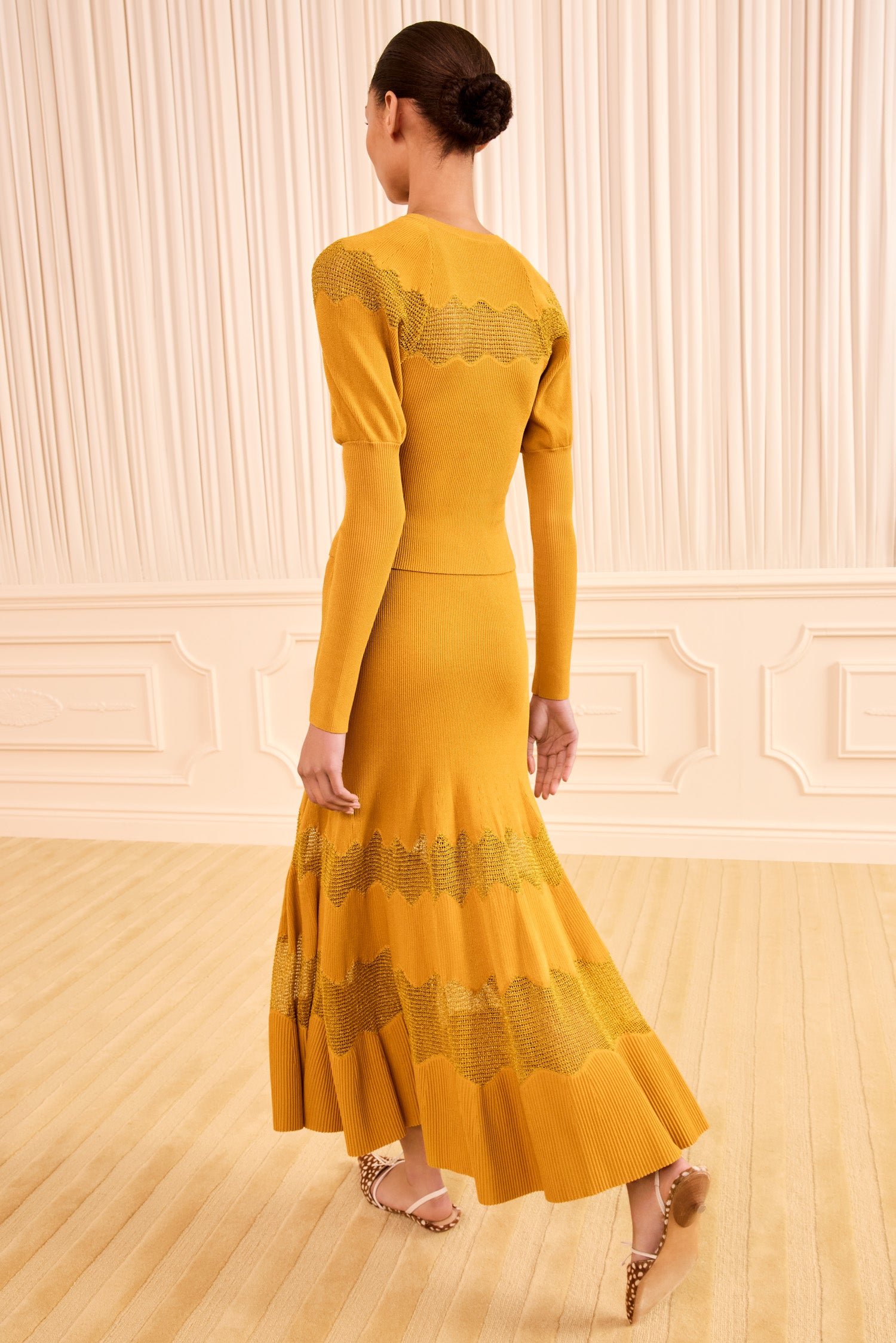 Ulla Johnson Jupe midi Bettine en maille - Topaz/gold