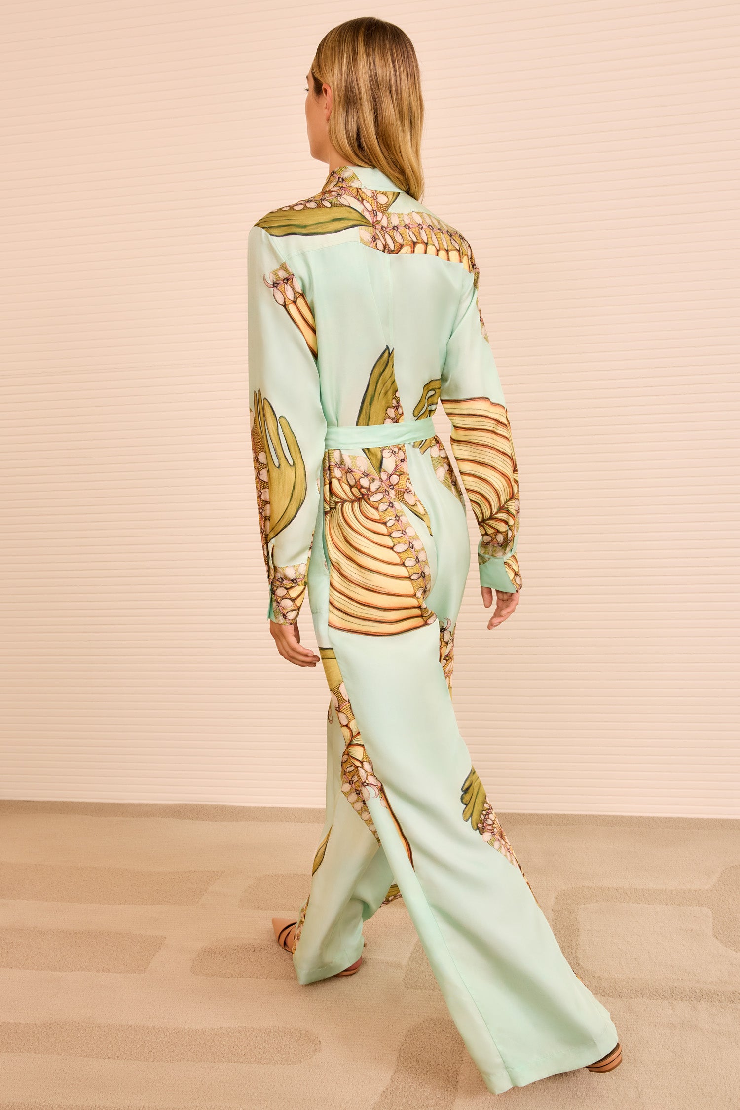 Bricolage Belted Jumpsuit - Water Blossoms