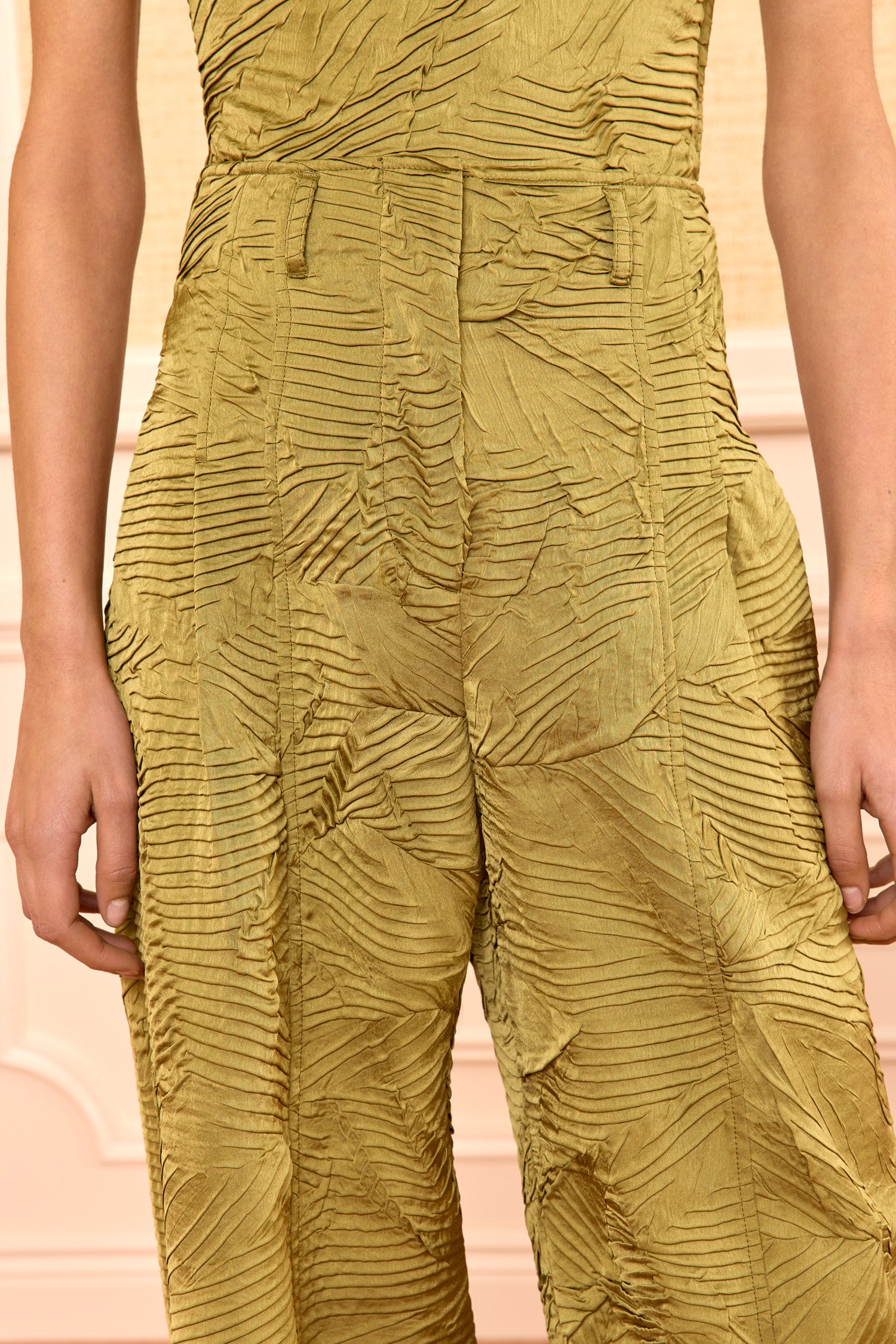 Ulla Johnson Carine Satin Pant - Moss Gold