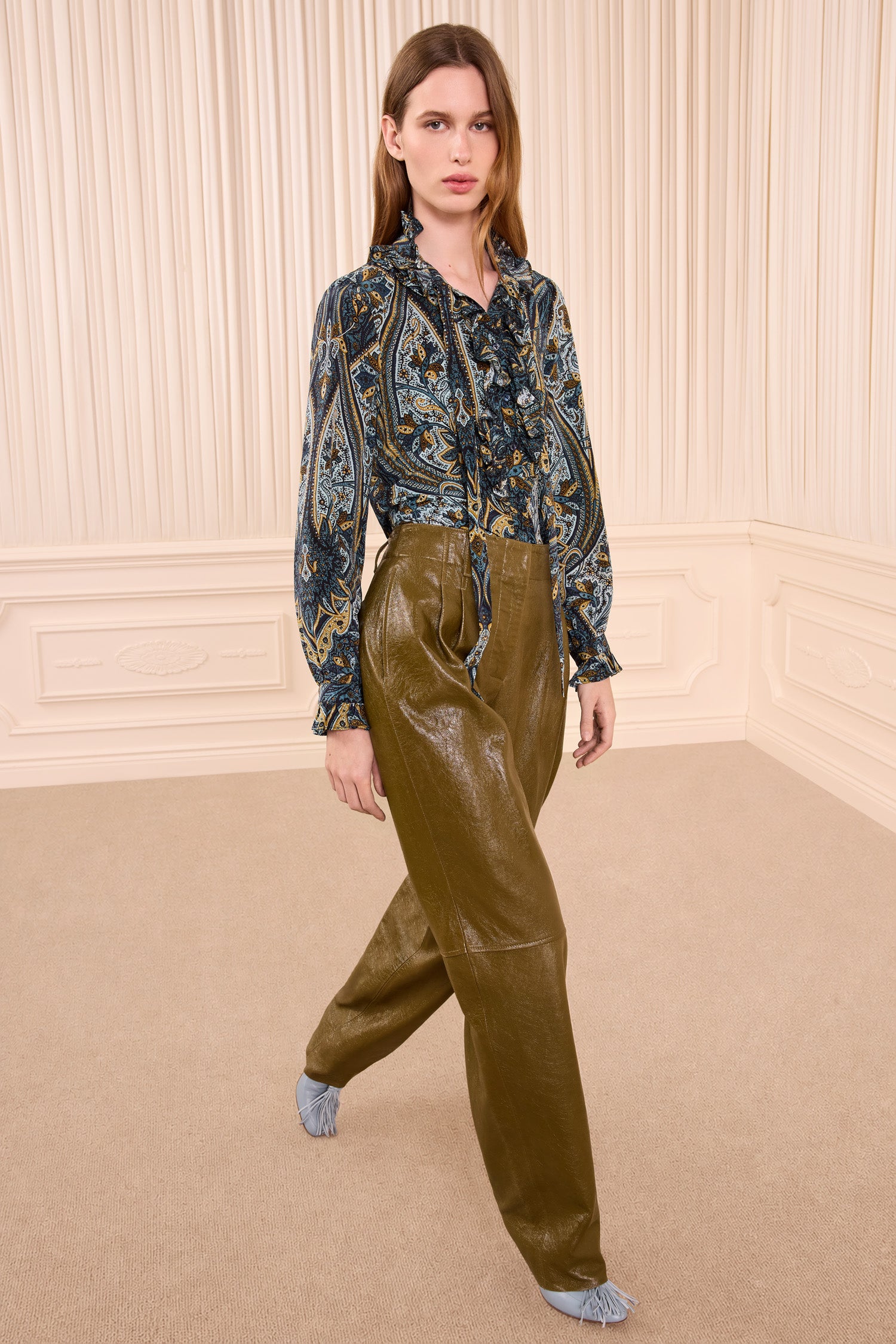 Ulla Johnson Catroux Long Sleeve Silk Blouse - Prussian